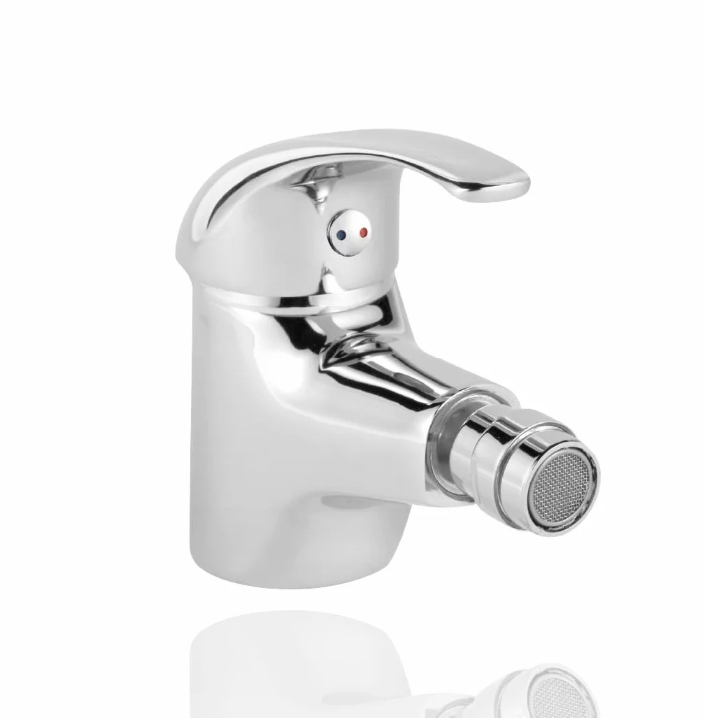 Monomando de Bidé 2 Aguas, Mezclador para Lavabo y Bidé, Diseño Cromado, Agua Caliente y Fría, Acabado Cromado