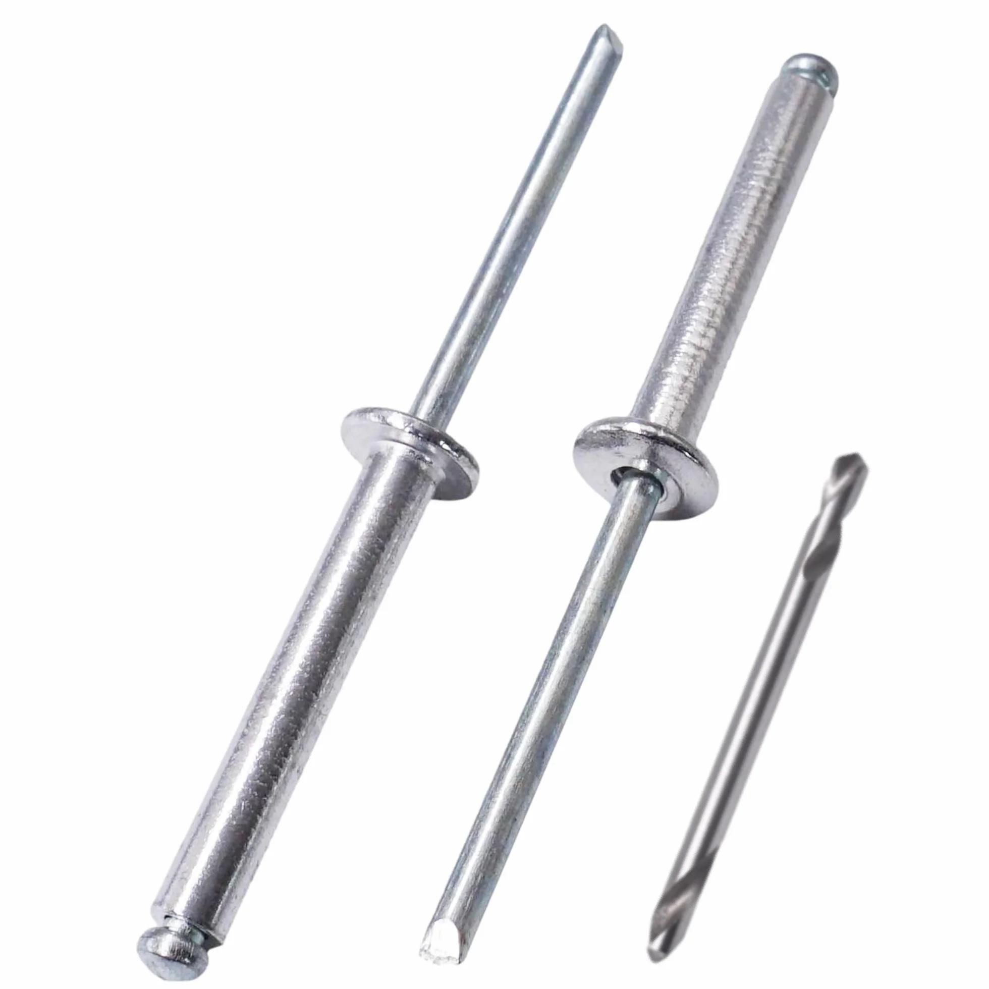 SKIR'CO 350 remaches ciegos de aluminio de 4 x 30 mm, mandril de acero, remaches pop, cabeza de cúpula, remaches DIN 7337, broca incluida