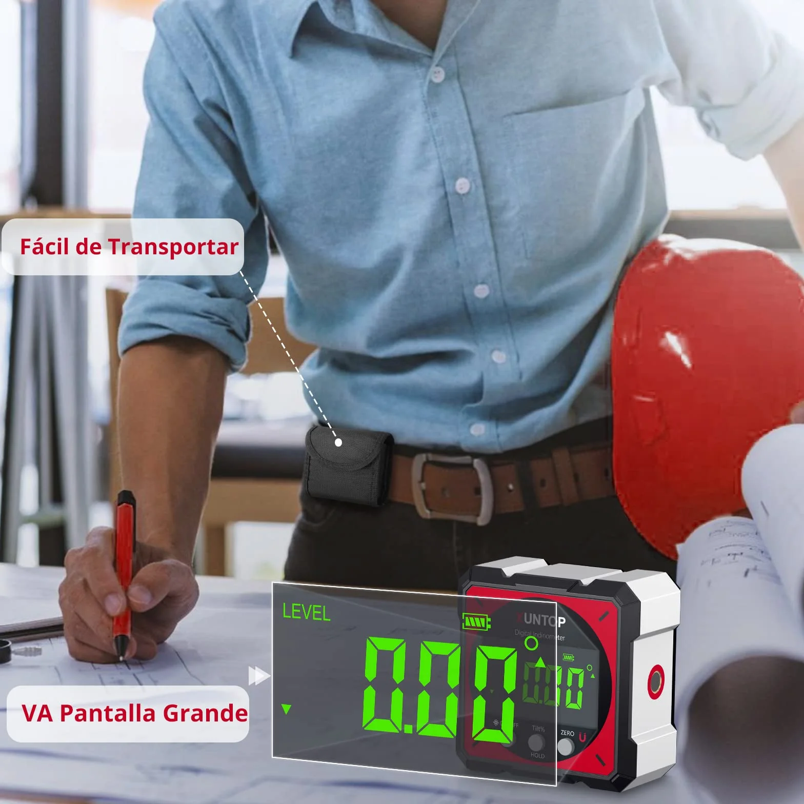 Inclinometro Digital 4x90° con Laser Electronico IP54 Impermeable