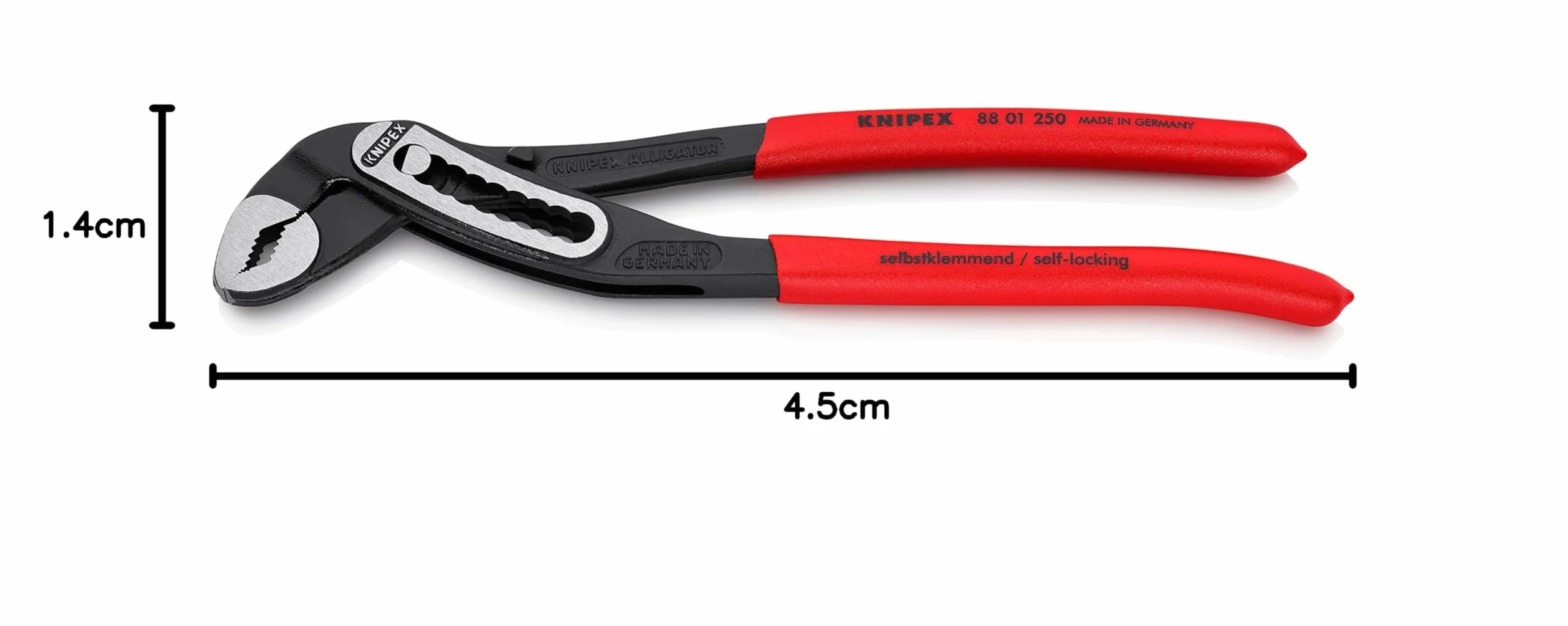 KNIPEX Alligator Tenaza de agarre pico loro Mangos plasticos por inmersión antideslizantes 250 mm, 88 01 250