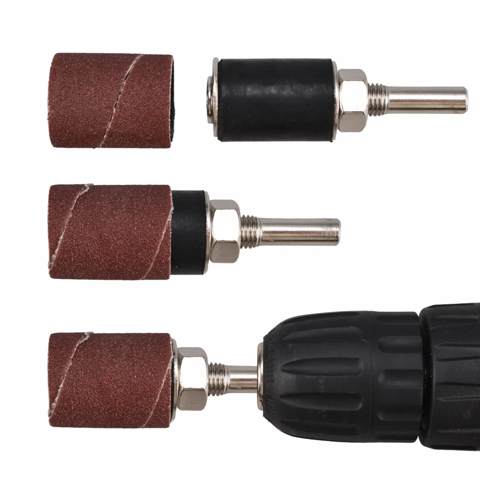 FreeTec 25 piezas Tambores de Lijado, Mangas de Lijado Grano 80 y 120, 1/8" 1/4" Kit Cilindros de Lijado, Tambor Lija de Madera para Taladro, Ø12 18 23 31 50 mm