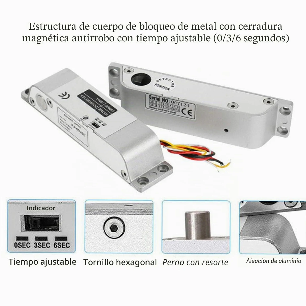 YAVIS Serratura Elettrica a Bloccaggio a Boccaggio DC 12V Fail Safe NC Modalità Serratura Elettronica per Controllo Accessi Sistema di Sicurezza con Ritardo