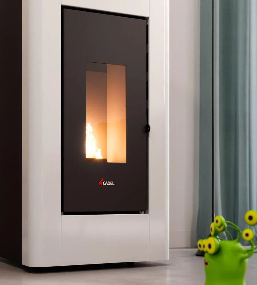 Prince Plus 11 - Estufa de pellets canalizada (10,5 kW, depósito de 25 kg, volumen calorífico 294 m³, metal, antracita)
