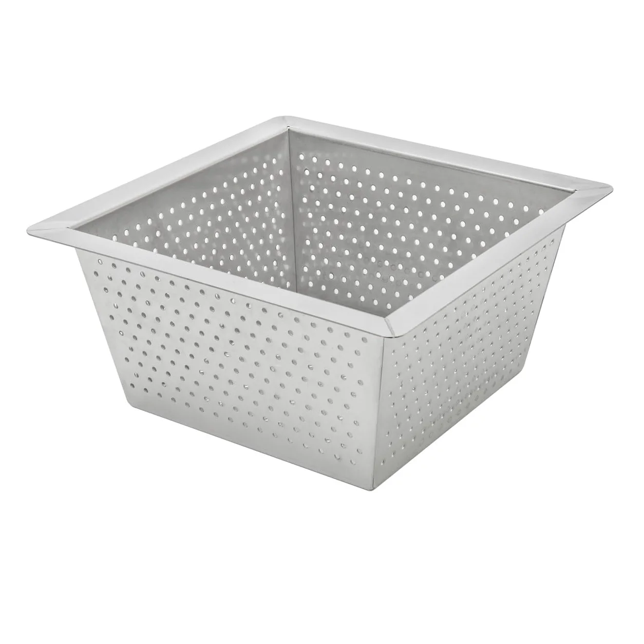 Leyso Cesta de acero inoxidable para colgar en la parte superior del fregadero, cubierta de drenaje para fregadero, 10 x 10 x 4-3/4 pulgadas para cocina, restaurante, bar, bufé (4-3/4 pulgadas de alto