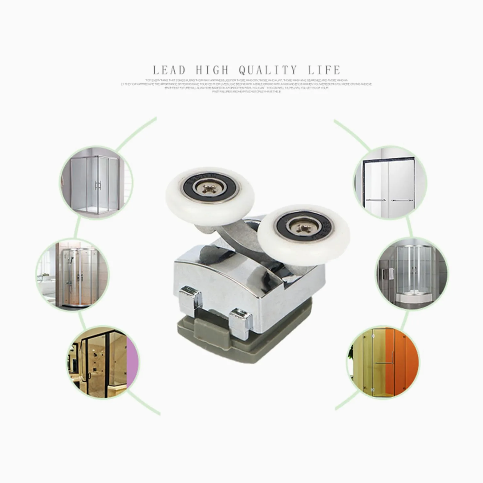 Juego de 4 ruedas para puerta corredera versátiles para puerta de ducha con altura ajustable para puertas de cristal