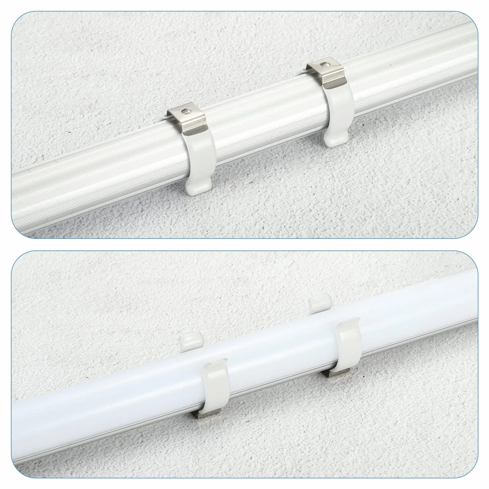 Sourcing Map 10 Piezas Soportes para Tubo Fluorescente T5, U Clips Acero Inoxidable