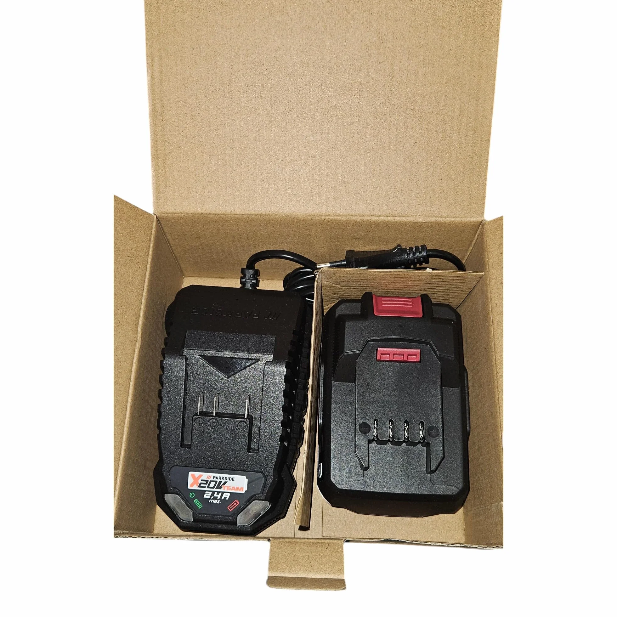 Parkside - Batería de Iones de Litio (20 V, 2 Ah (Pap 20 B1) y Cargador de 60 min (PLG 20 C1) 65 W - 2,4 A - Equilibrio de Celdas para Mayor duración y duración