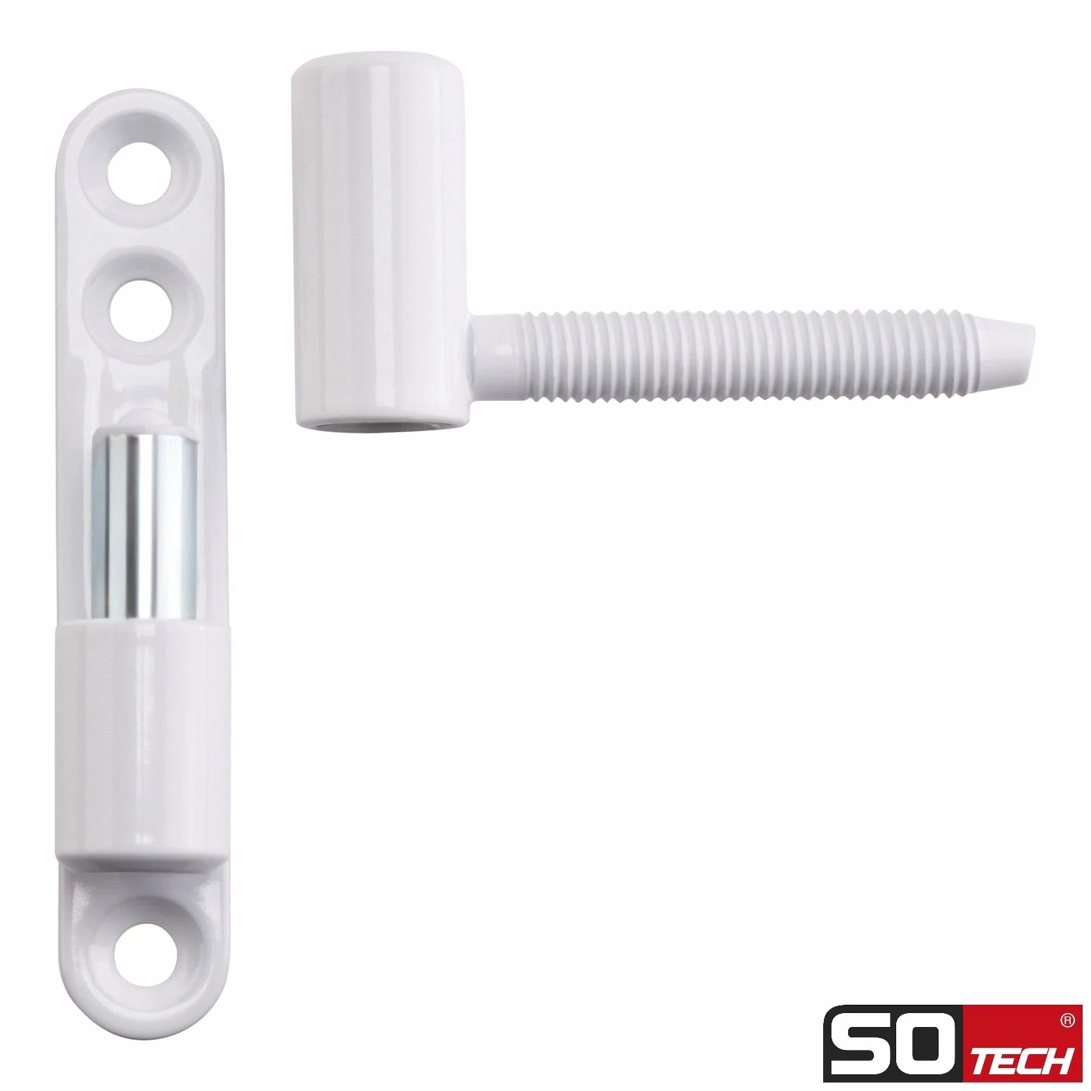 SOTECH 10 piezas Bisagras para puertas Bisagra para taladrar 15 x 83 mm con espiga M8 x 47 mm Bisagra para atornillar Bisagra para puertas interiores para atornillar/taladrar (acero blanco)