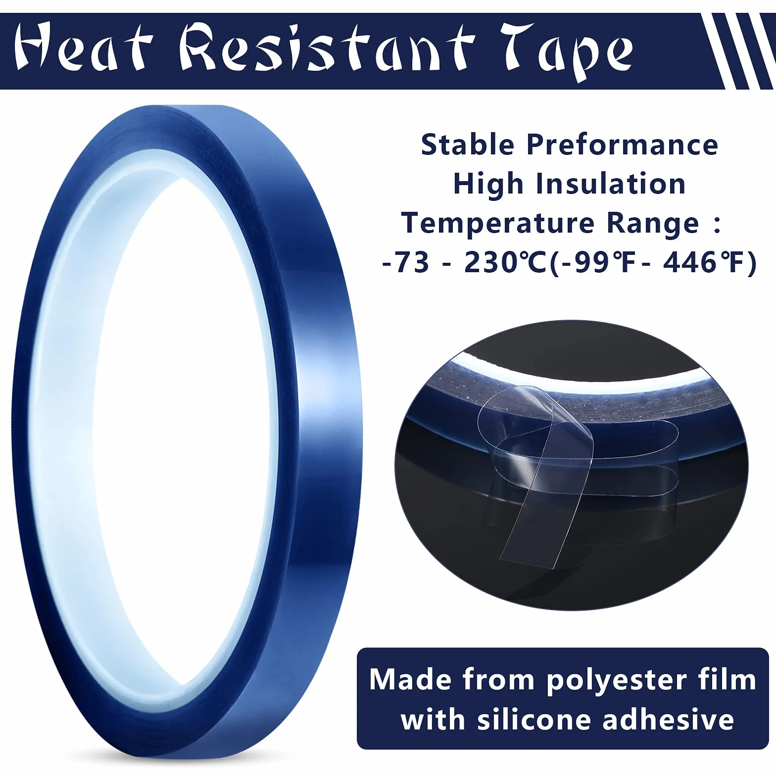 4 rollos de 10 mm x 33 m 108 ft cinta calefactora para sublimación cinta resistente al calor sin residuos cinta de transferencia de calor para impresión electrónica