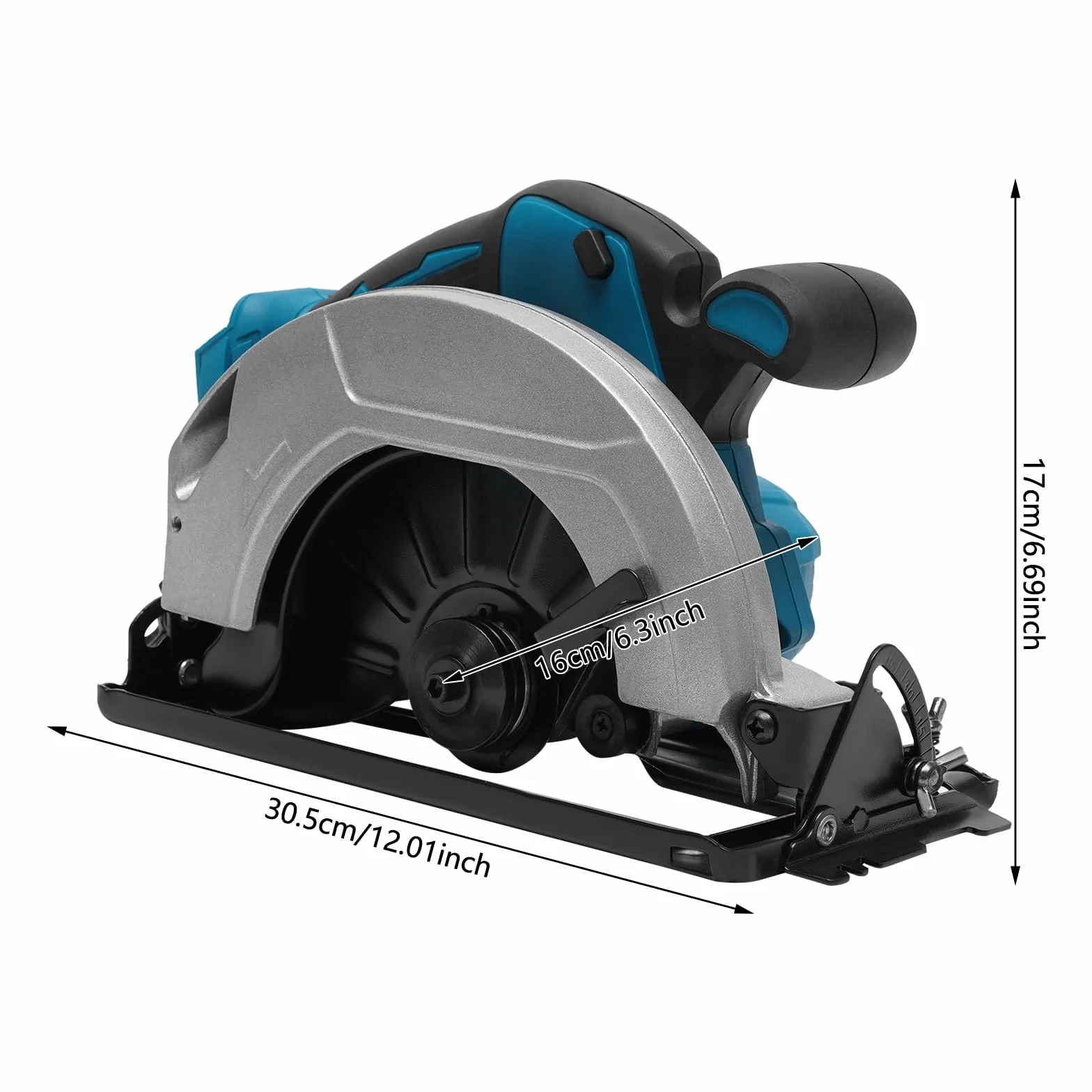 Sierra circular de mano, sierra circular de mano con riel de guía, sierra circular de 750 W, 20000 rpm, puede cortar 0-90 mm de grosor, sierra circular se puede utilizar en carpintería, hecha a mano