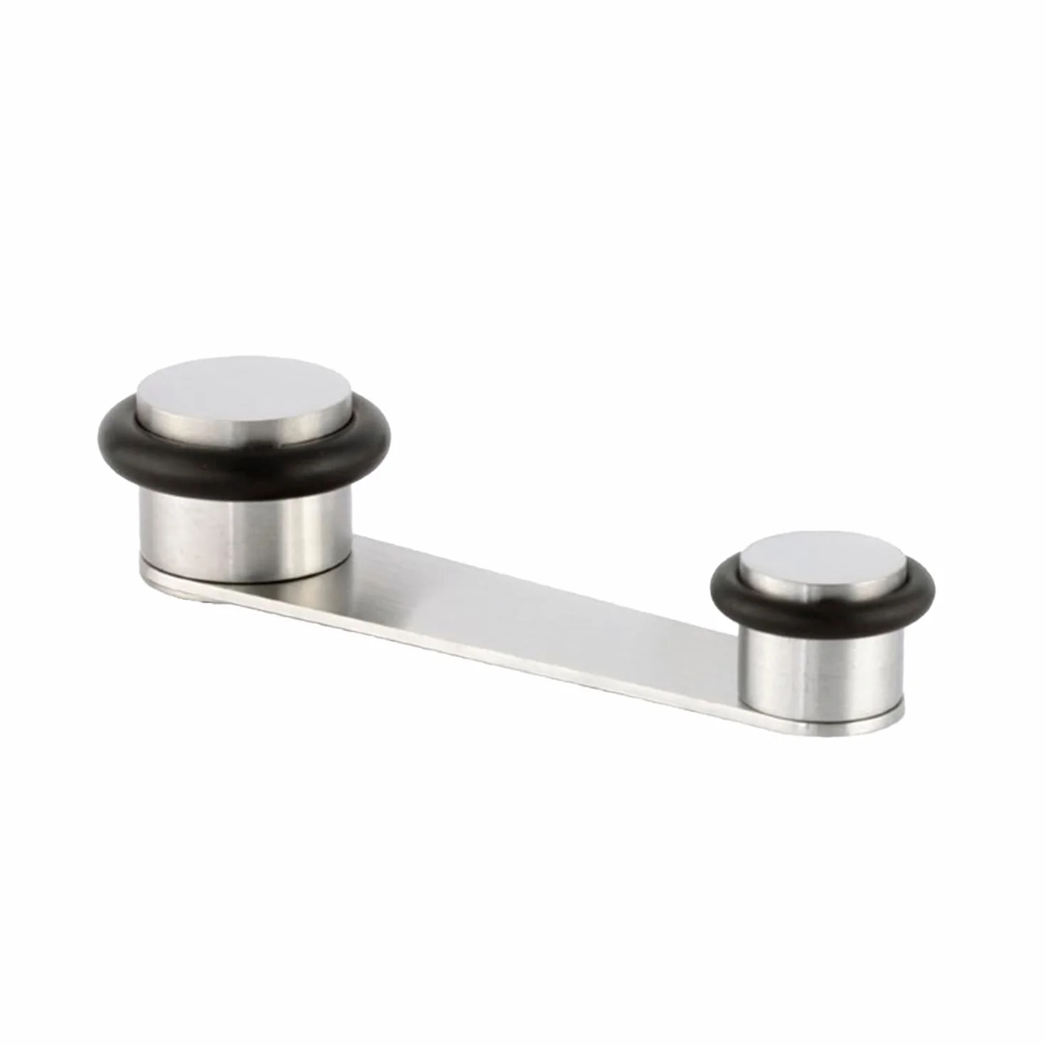 EVI Herrajes | Tope de Puerta Retenedor Giratorio | Acero Inoxidable - Goma Negra | Para Puerta de Hasta 50 mm de Grosor | Incluye Tornillo+Taco | Mod. I-164RADAM