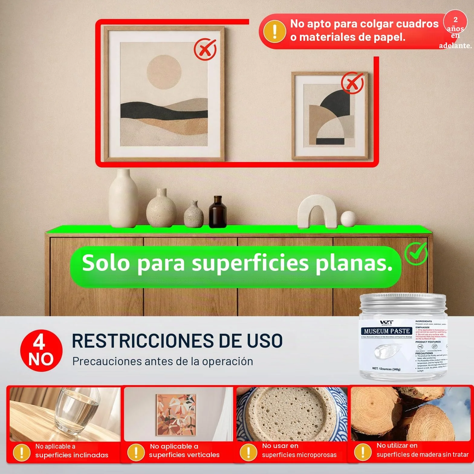 Museum Gel 340g, museum putty, masilla de gel extraíble, cera de museo reutilizable, para la protección de artefactos y objetos frágiles, antigüedades, vidrio y cerámica