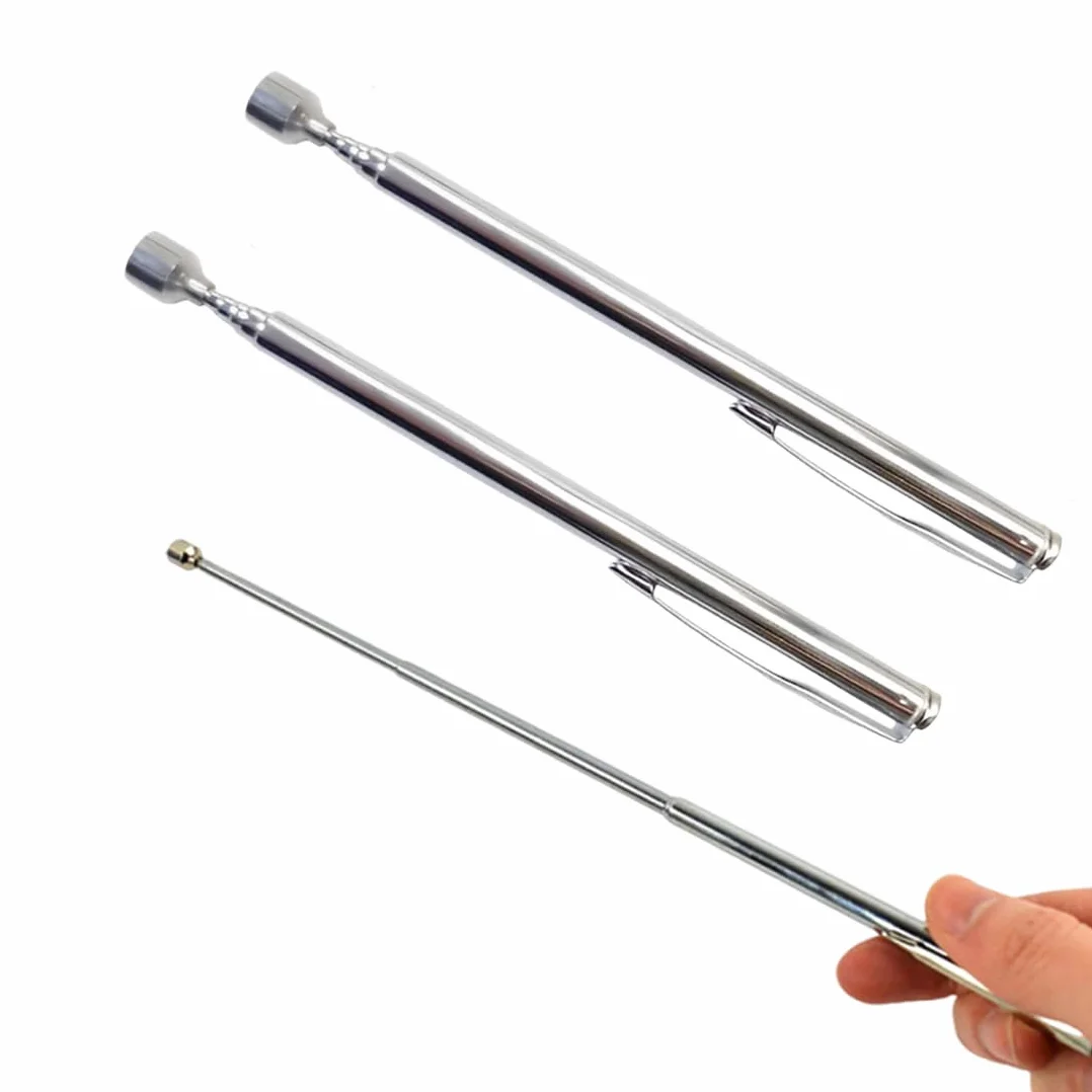 WUSJCOF 2 herramienta telescópica, elevador de acero inoxidable, varilla magnética extensibles, agarrador para tornillos, tuercas, llaves y piezas metálicas, imán ideal para taller y hogar