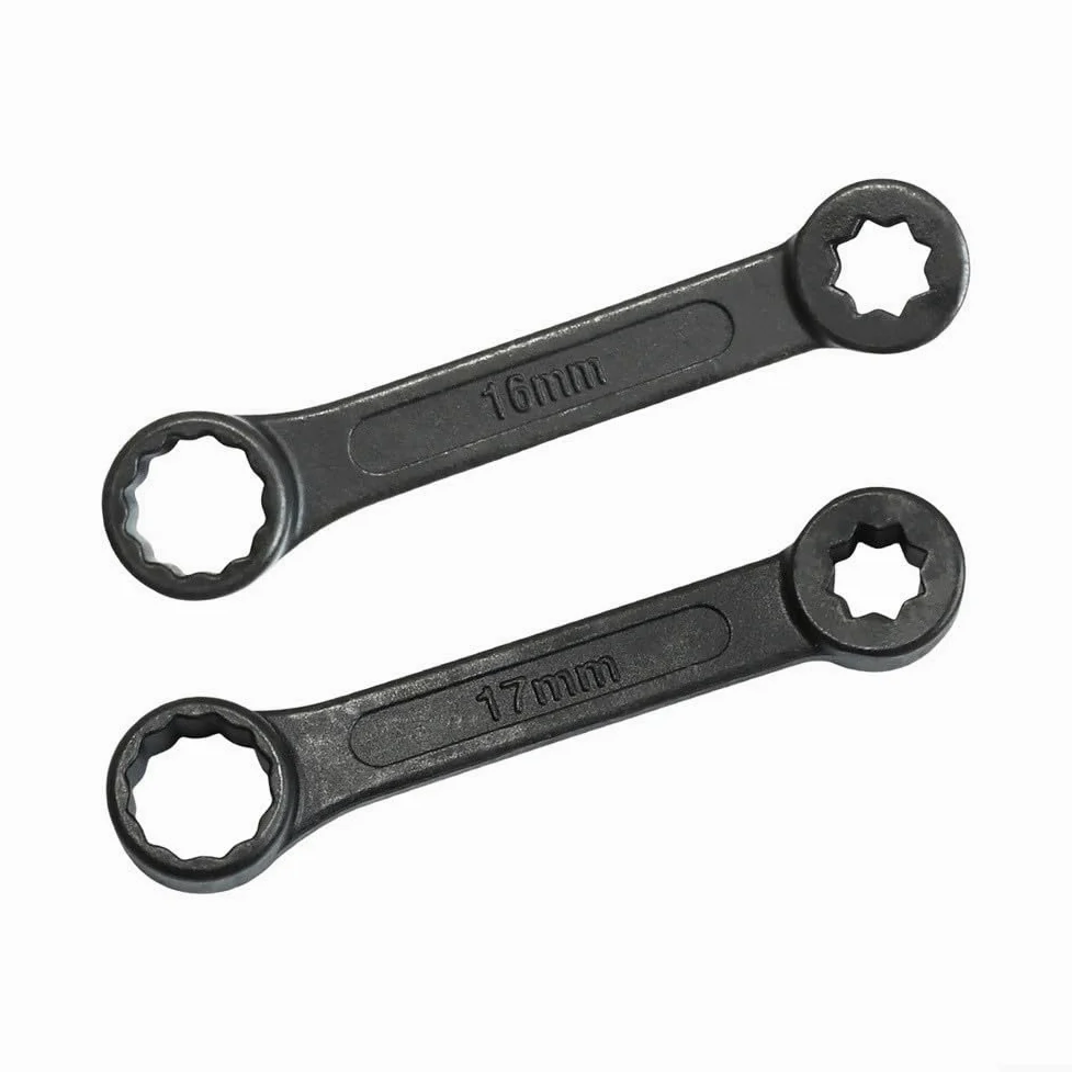 Juego de llaves tubulares de 16 mm y 17 mm con ángulo especial para Mercedes-Benz W140 W210 W202 W126 W124 herramientas de acero para herramientas, color negro