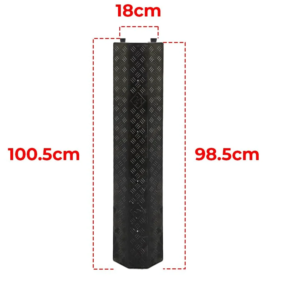 Protector de cable de plástico, 100 x 25 cm, rampa de cable negra con tamaño de canal 87 x 34 mm, cubierta de cable para interiores, rampa de ocultación de cables de suelo con enclavamiento para