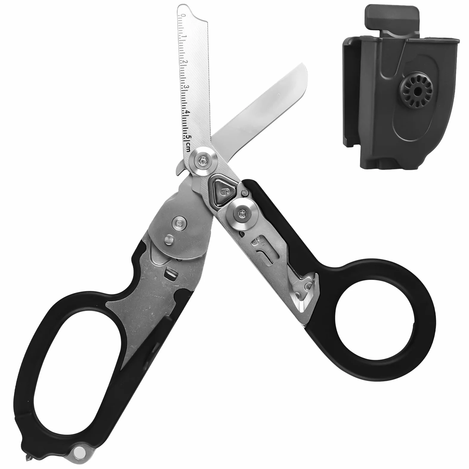 Raptor Response - Tijeras de rescate multifunción con 6 funciones, pinzas plegables de acero inoxidable, tijeras para traumatismos