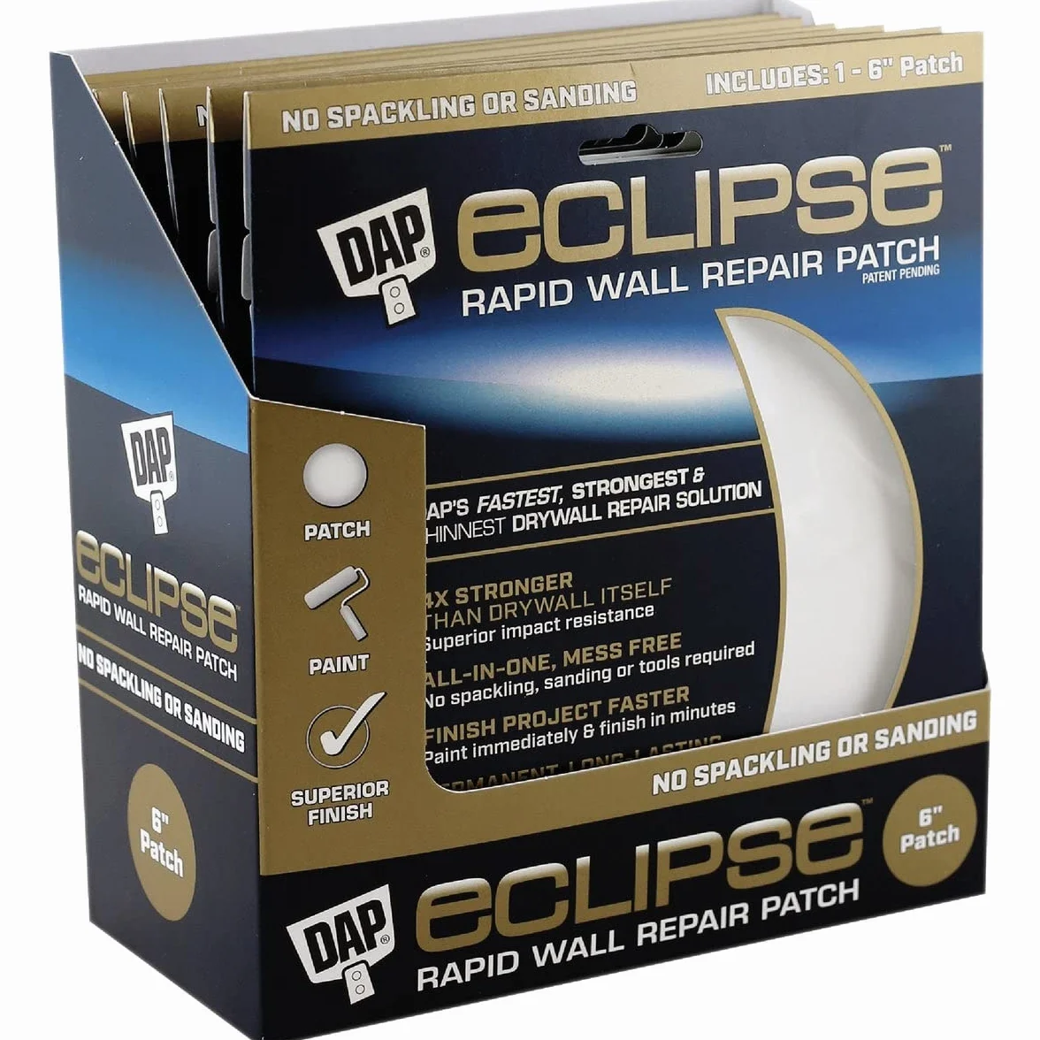 DAP 7079809165 17,982,715,279.1-15.2 cm Eclipse Wall Patch, blanco, 15.2 cm