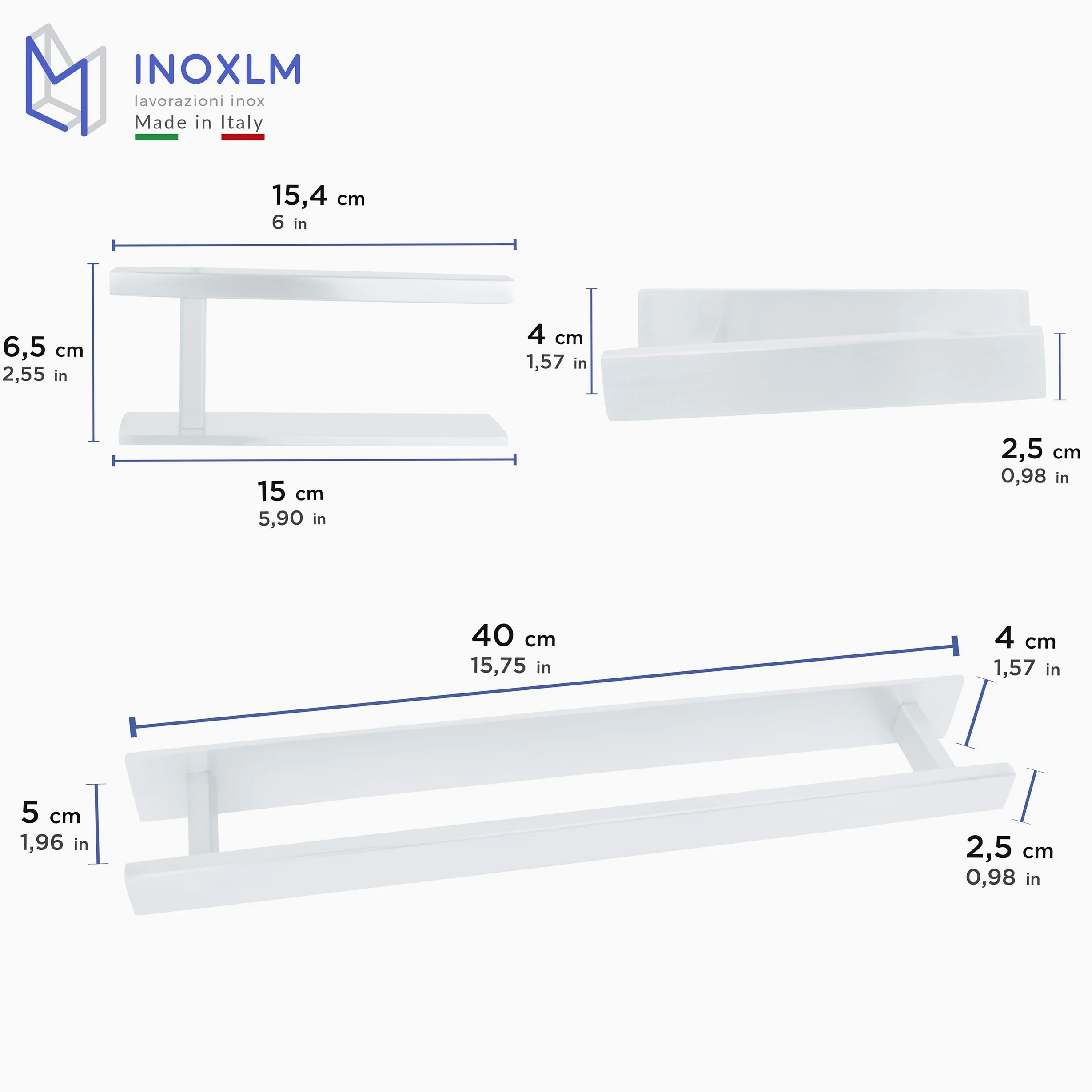 INOXLM - Kit de Baño Adhesivo | Toallero y Portarrollos Sin Agujeros | Porta Papel Higiénico (Kit Completo 2 Piezas, Blanco)