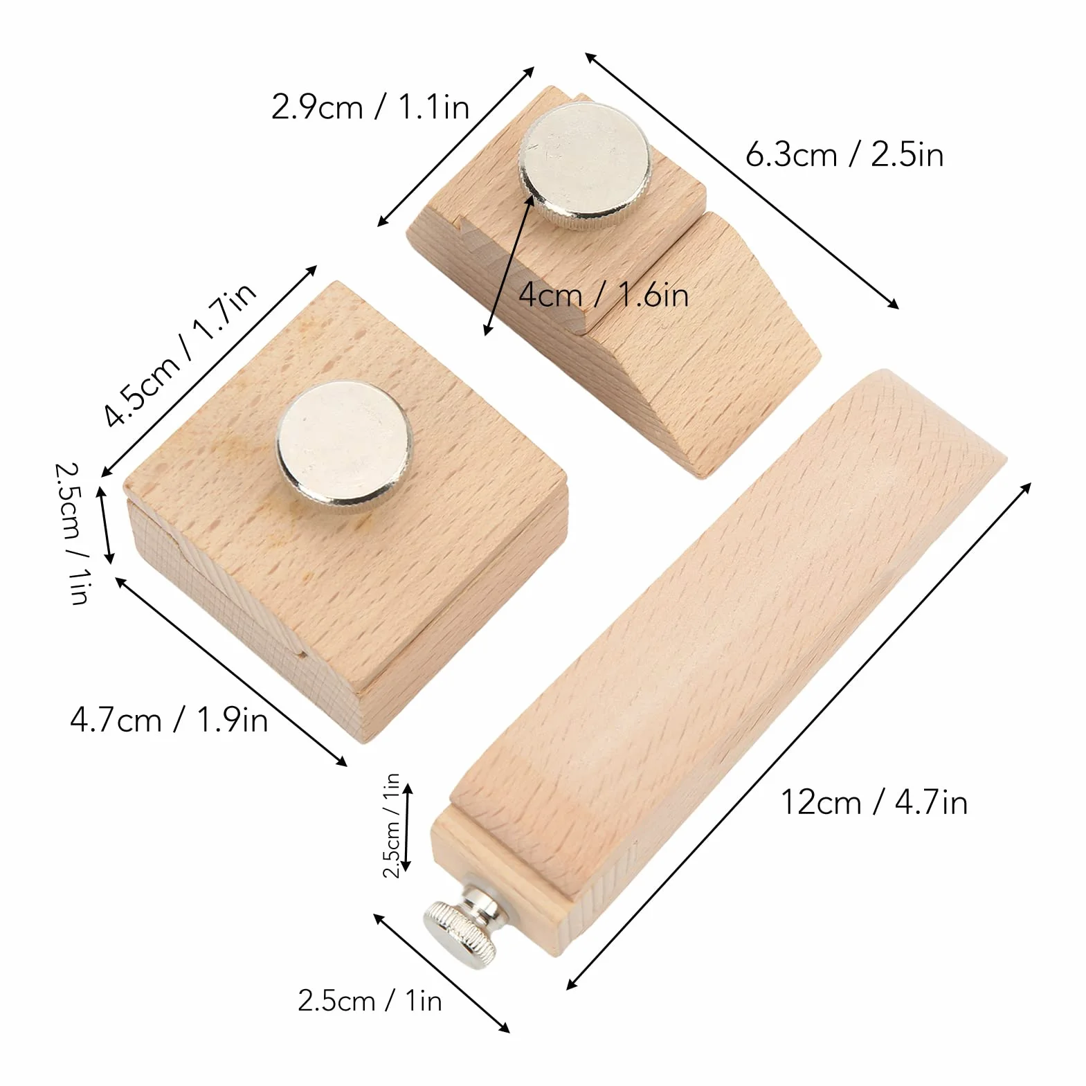 Herramientas de Bloque de Lijado de Madera 3 Piezas Bloque de Lijado de Madera Biselado 3 Piezas Bloque de Molienda de Papel de Lija Borde de Cuero