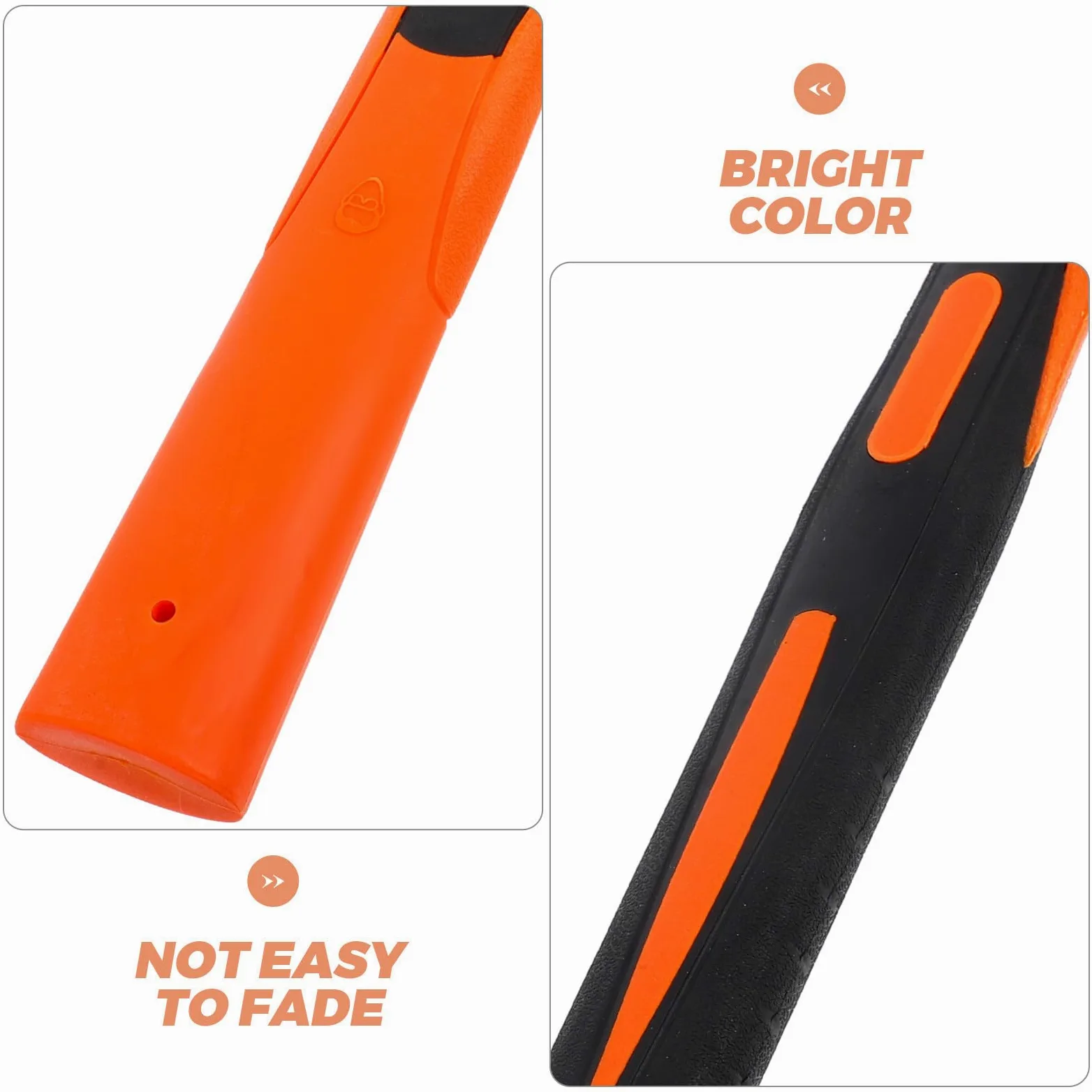TIDTALEO Mango de Repuesto para Maza de Goma Antideslizante y Antivibración Mango Recto de Goma Duradera para Herramientas de Jardinería y Mejoras del Hogar Accesorio Negro y Naranja