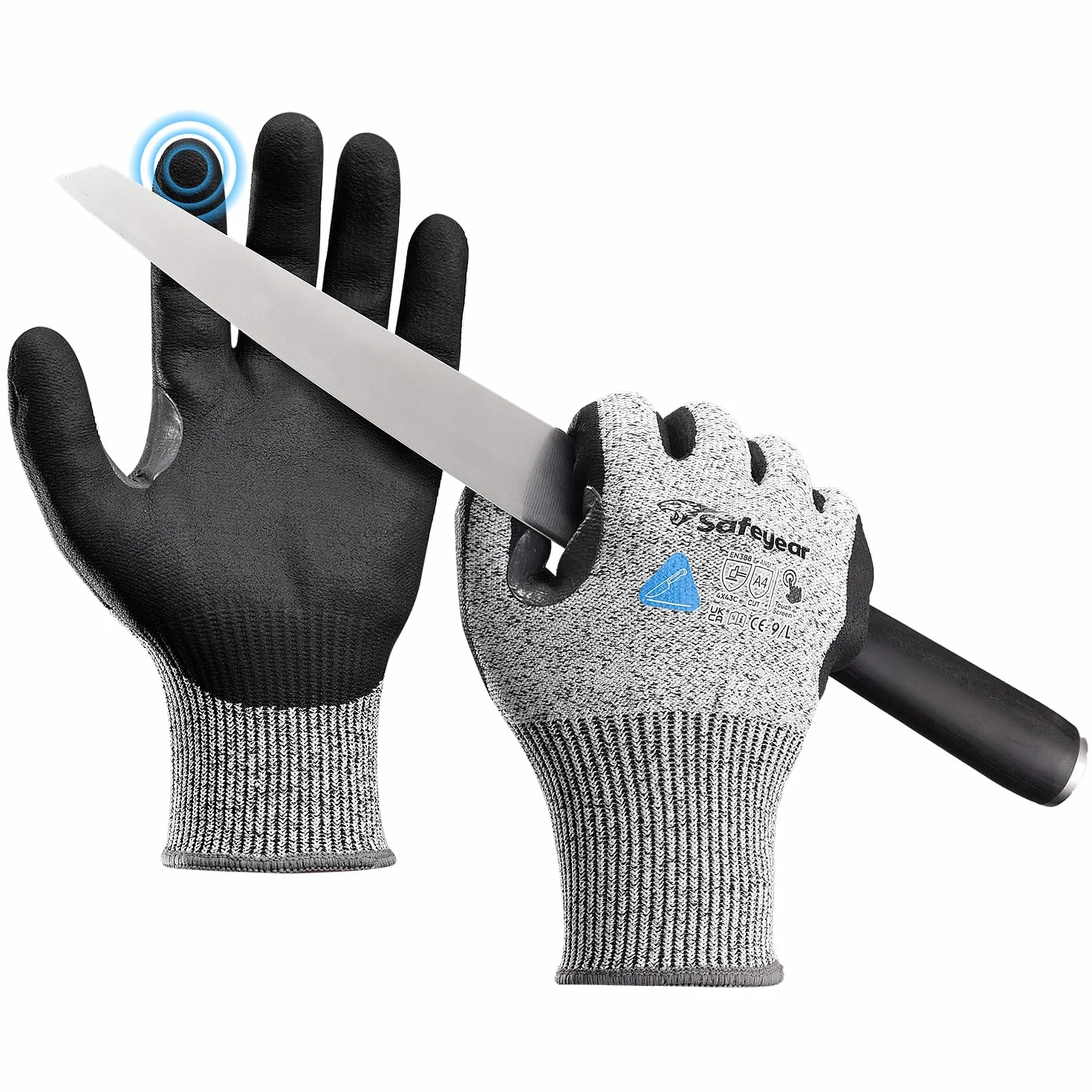 Guantes de Trabajo Clase 5 a prueba de Corte Safeyer Antideslizantes Maquinaria Pesada