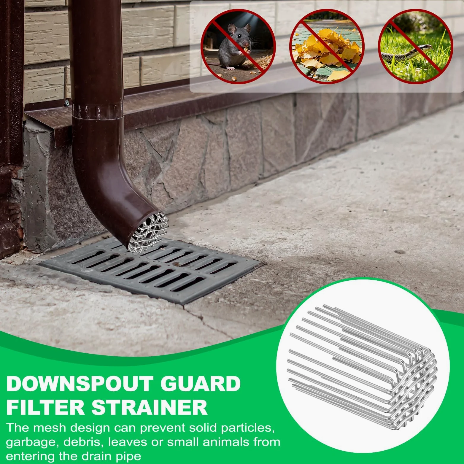 PATIKIL 2Pcs Filtro Protector De Canalón De 69 mm (2.7") De Diámetro | Exterior, Tapa De Terminación De PVC Malla De Cubierta De Techo Cubierta De Tubo De Escape Protector