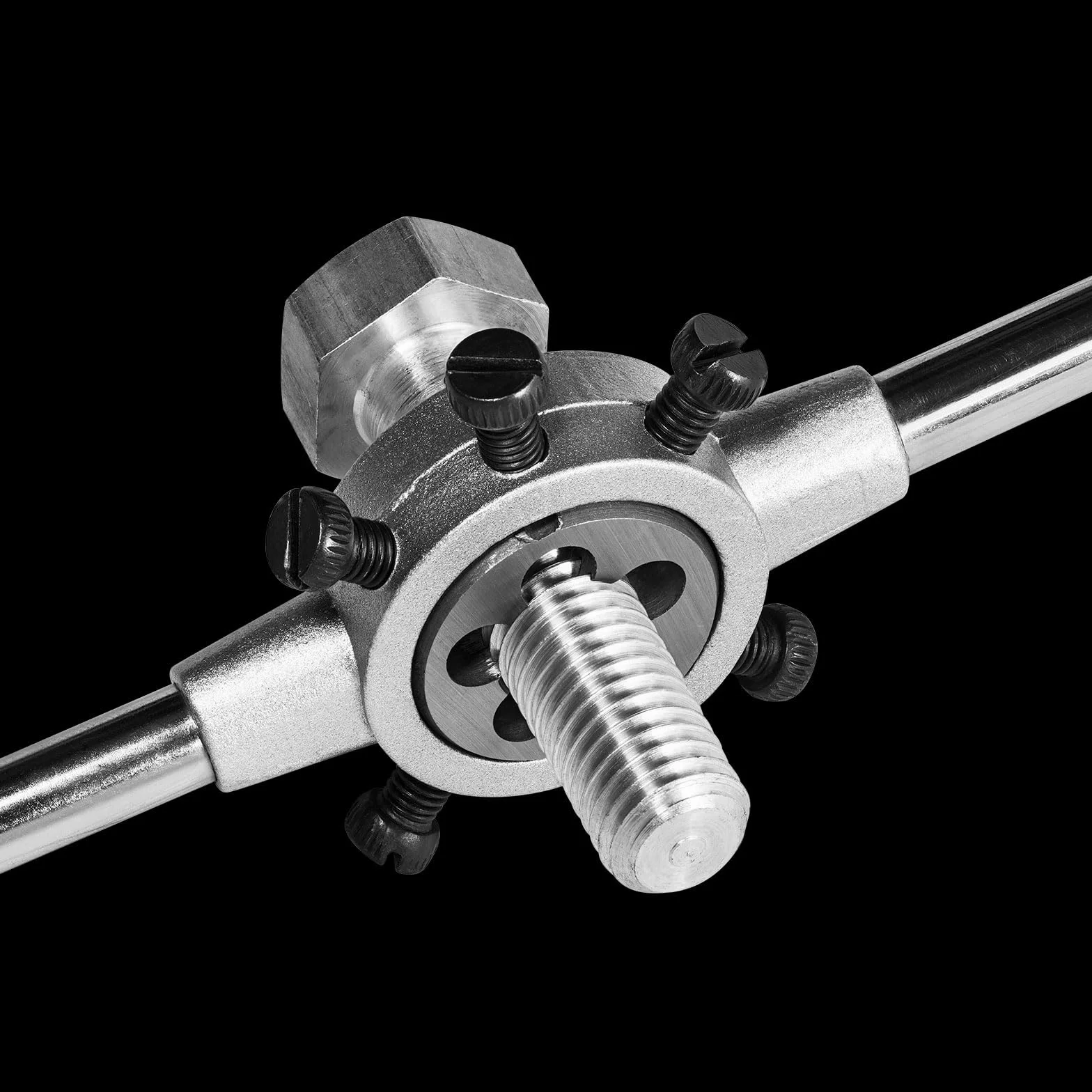 QUARKZMAN Juego de Llaves de Mango para Terrajas, Terraja Redonda 1/2-20 UNF y Porta Terrajas de 38mm (Compatible con Terrajas de 1/2"-5/8" (UNC/UNF) / Métricas M12-M14)