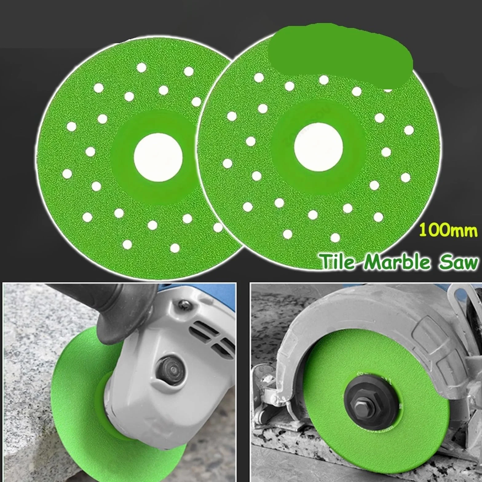 Disco de corte para porcelana, Disco abrasivo de diamante 4 pulgadas, 5 uds., verde for losa roca, azulejo, porcelana, cerámica, vidrio, granito