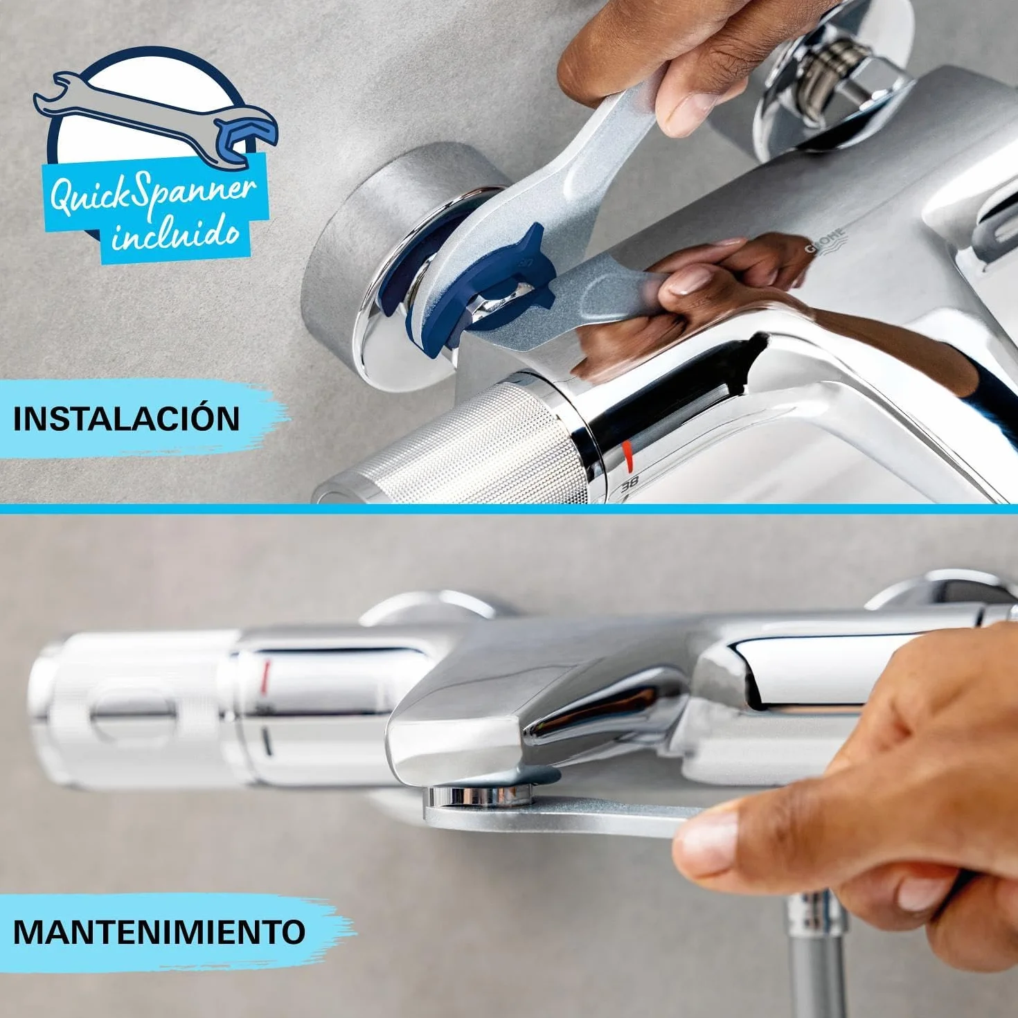 GROHE Swift Quickfix-Grifo para baño y ducha 1/2", cromo 24335001