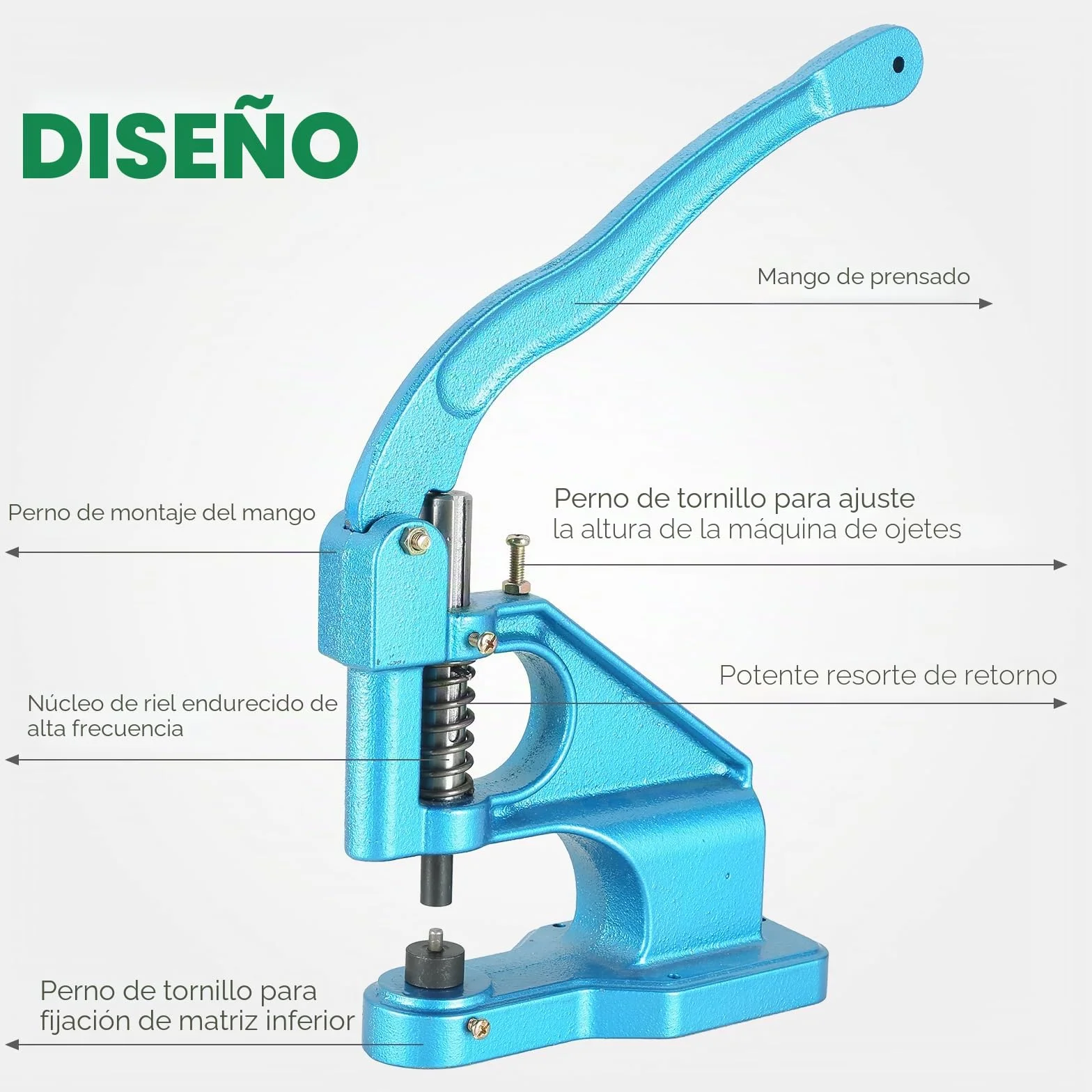 ATPEAM Remachadora de Ojales Manual, Máquina de Perforación para Cuero, Tela y Carteles, Incluye 3 Troqueles y 1500 Ojales de Diferentes Tamaños (6mm, 10mm, 12mm)