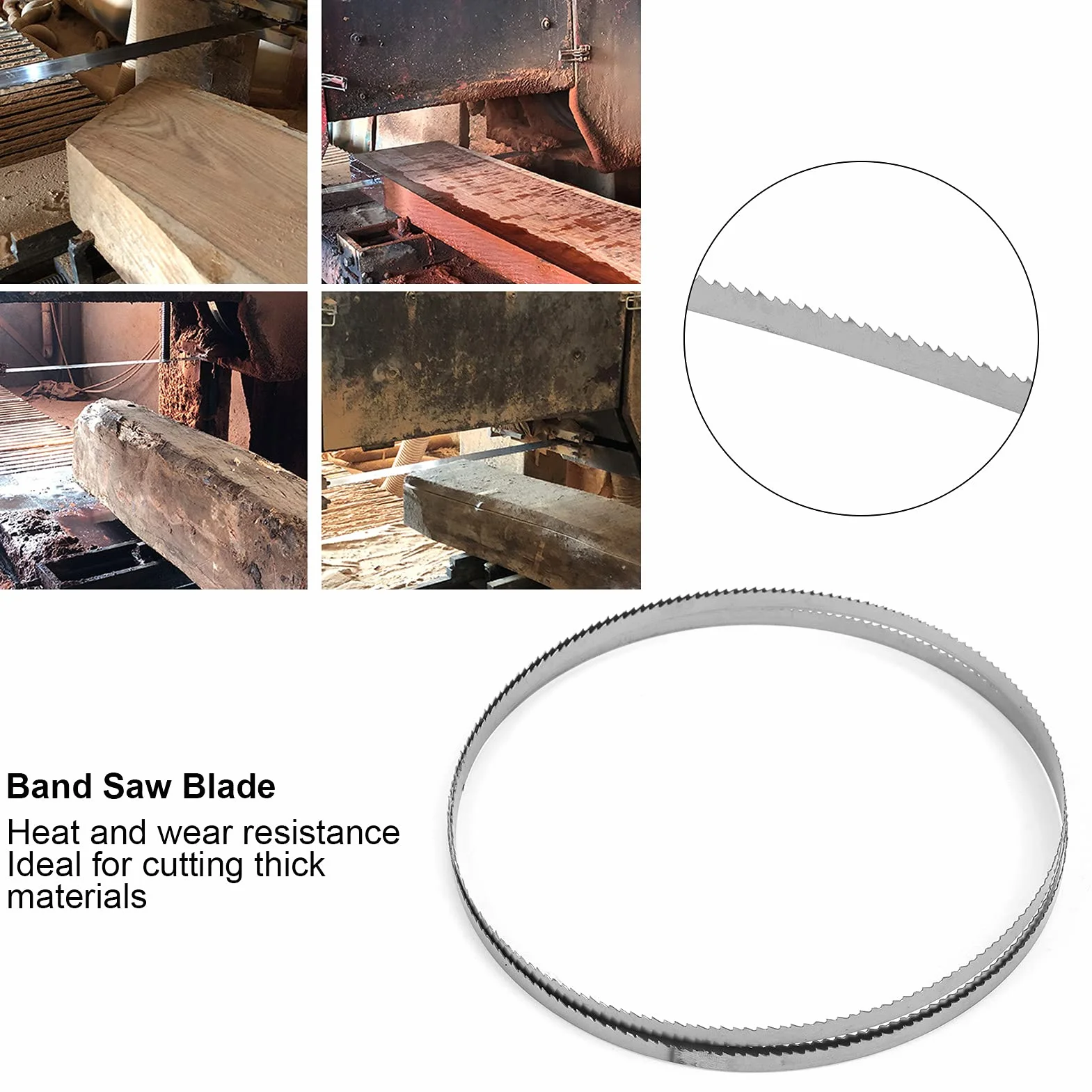 Hoja de sierra de cinta 1400 mm 6,35 mm 10 dientes SK5 acero con resorte para cortar carne carpintería