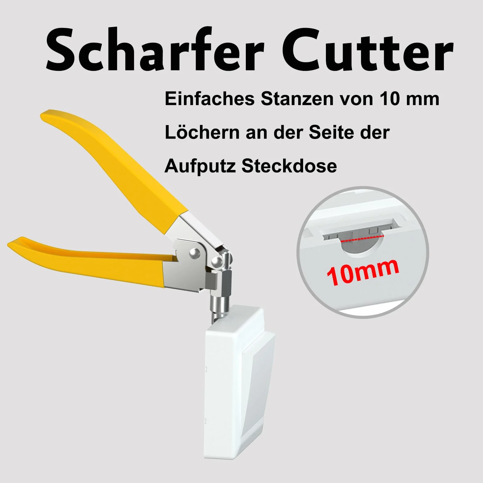 Alicates de nicho, alicates de corte lateral, herramienta de perforación eléctrica para caja de derivación eléctrica, cortador lateral resistente, perforado de 10,5 mm