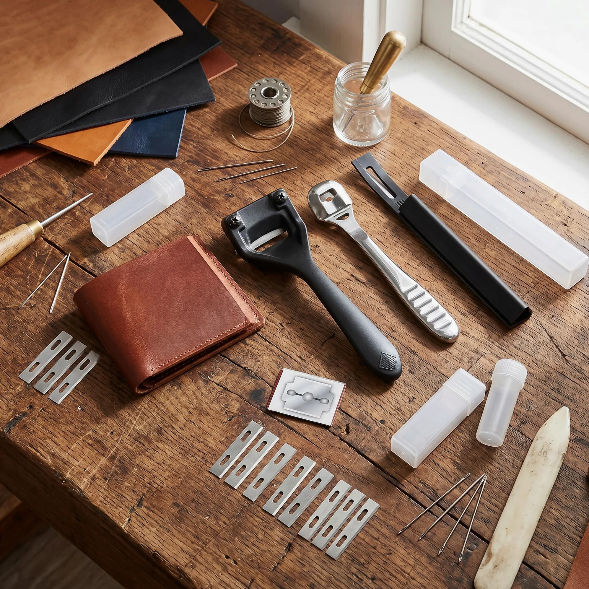 Tnfeeon Cuchillo para Rebajar, Herramienta de Corte de Cuero de Diseño Ergonómico para Manualidades y Uso Profesional