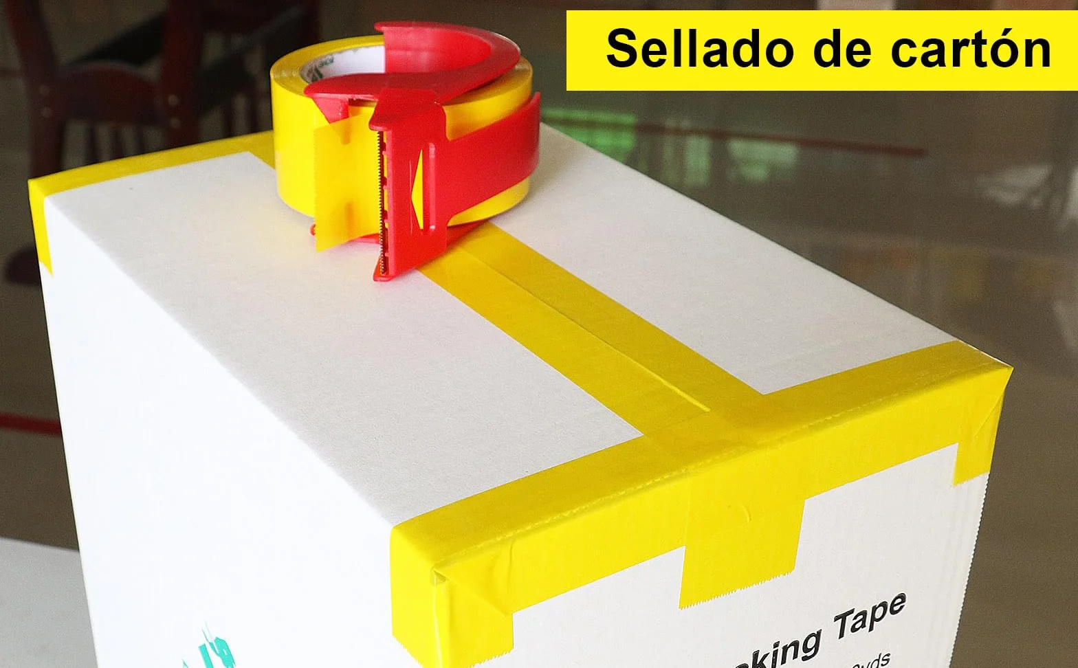 BOMEI PACK 3 Rollos 48mmx66m Amarillo Cinta Adhesiva de Embalar para Embalaje de Cajas de Cartón de Envíos y Mudanzas. Precinto para Empaquetados Resistentes
