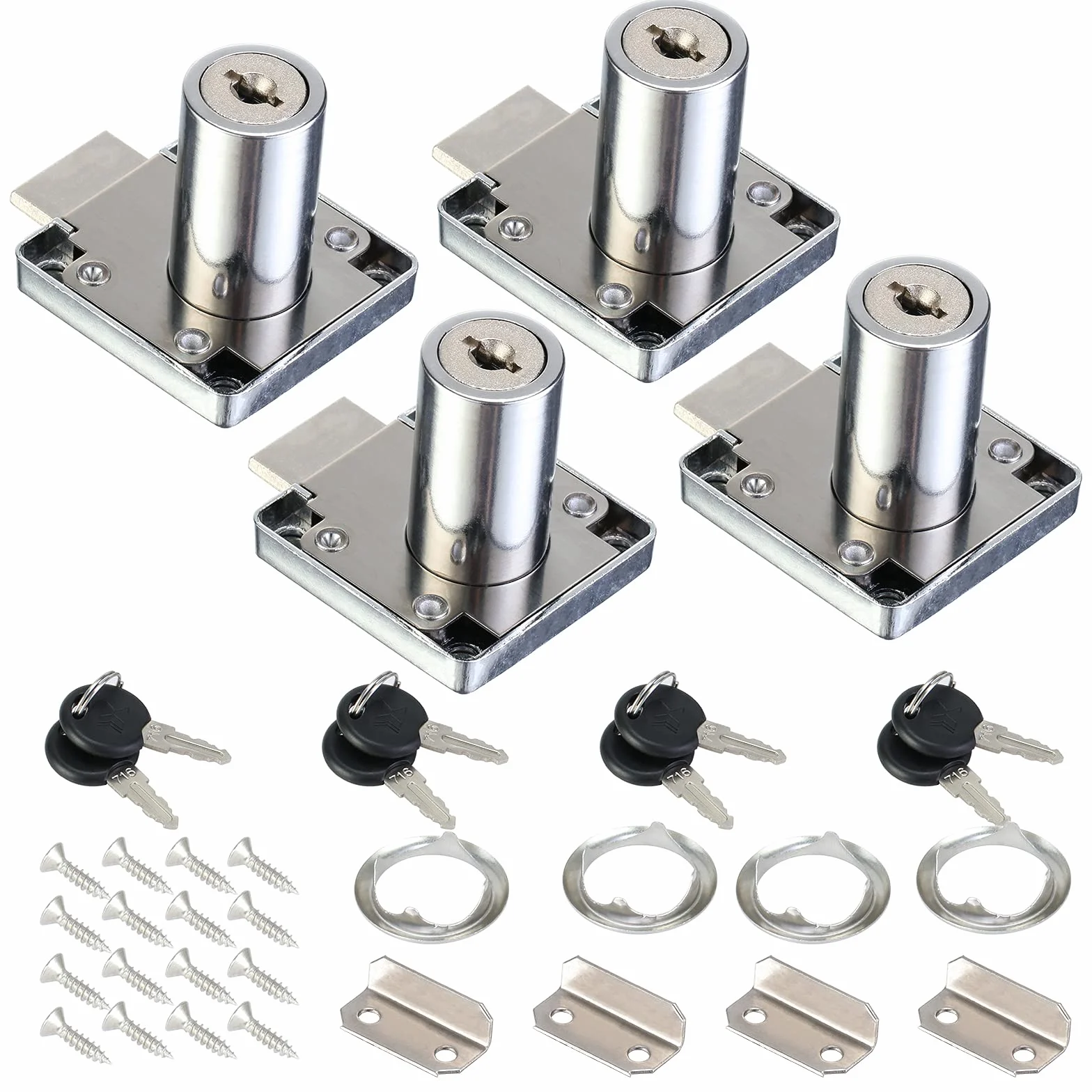 Juegos de cerraduras de armario de 32 mm con llaves universales, cerradura de leva para muebles