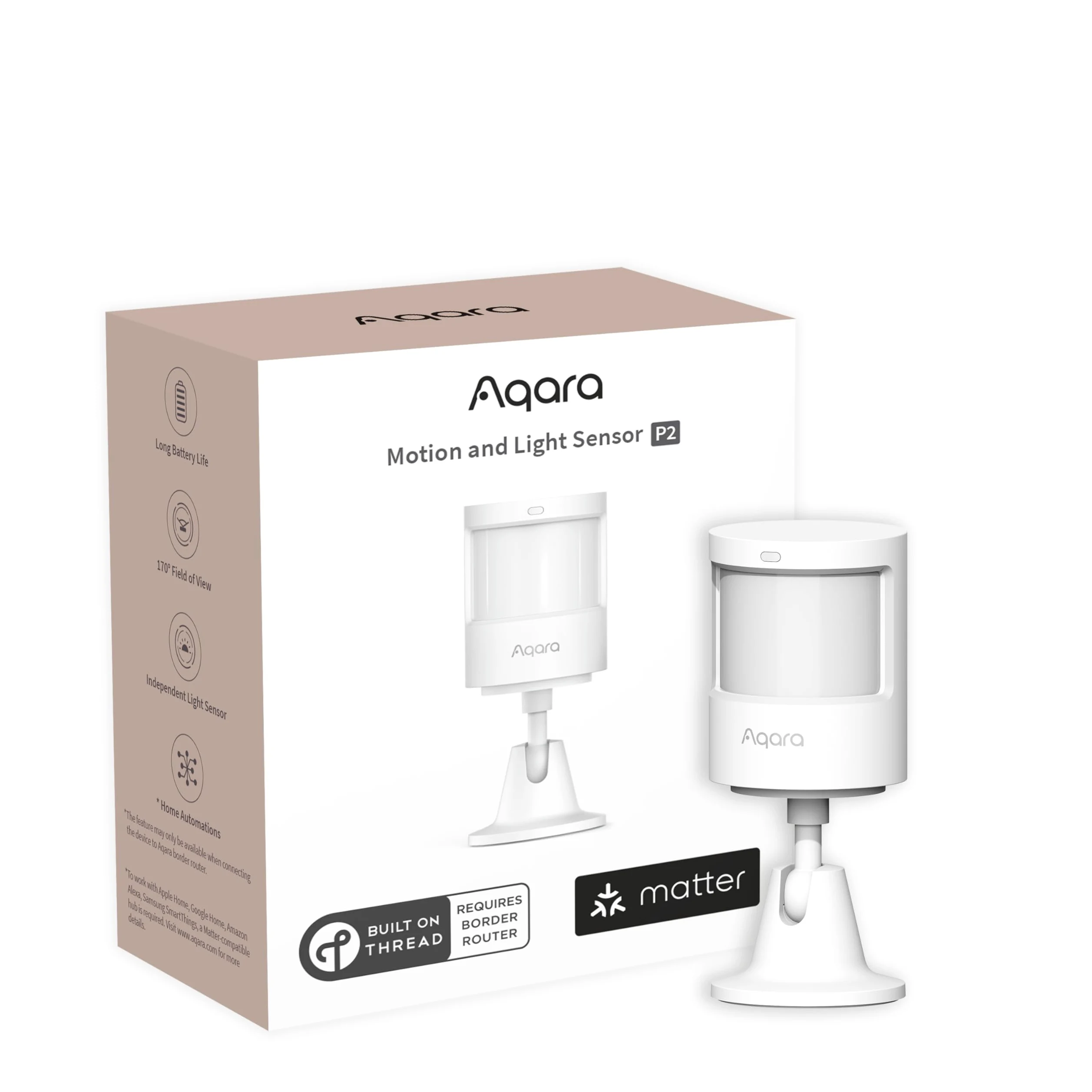 Aqara Thread Sensor de Movimiento y Luz P2, Matter Over Thread | Requiere Enrutador de Borde Thread, Admite Apple Home, Google Home, Alexa y SmartThings