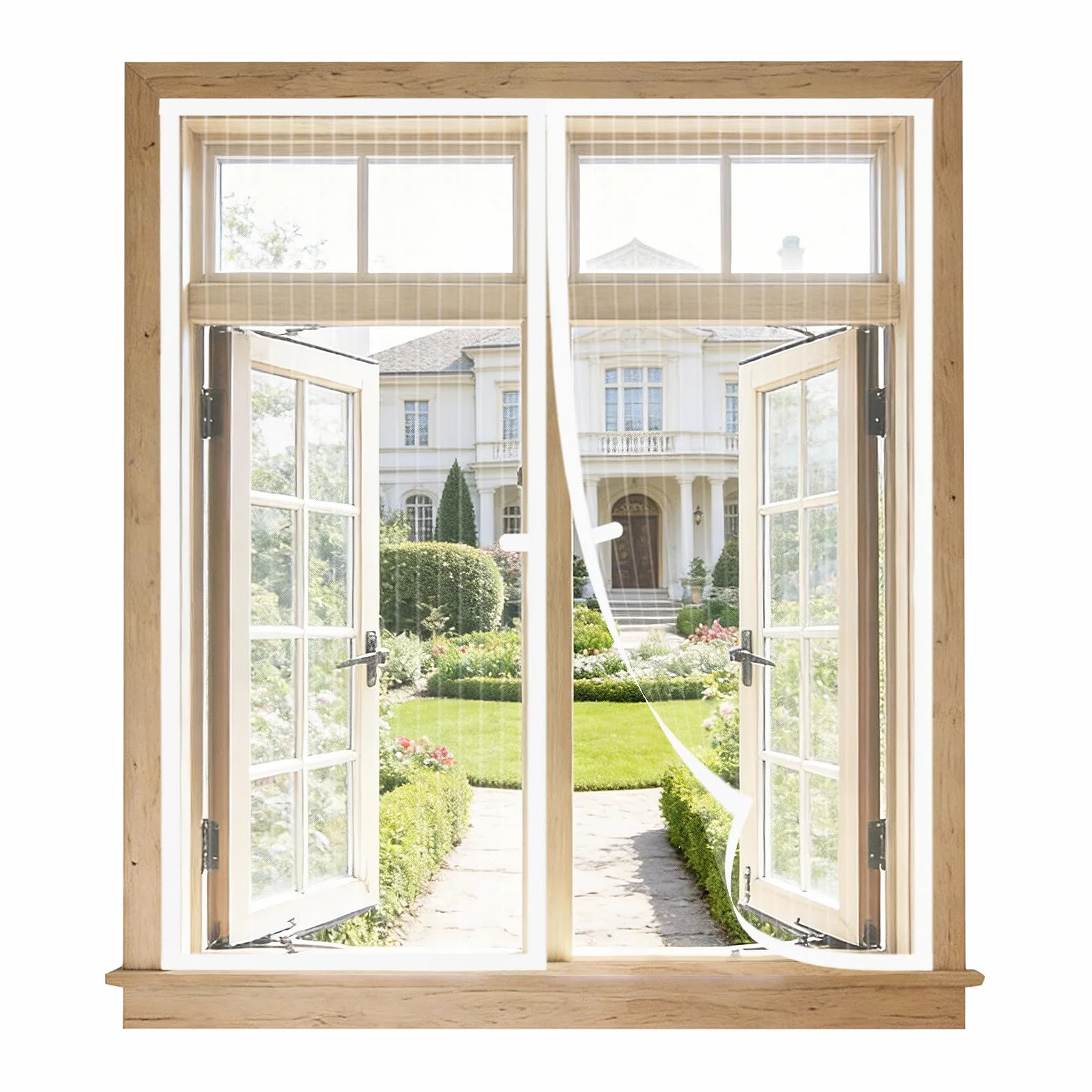 Mosquitera Ventana Magnetica 90x110 cm Blanco, Malla Ultrafina Anti-insectos Sin Taladrar, Cierre Automático con Imanes Fuertes, Adaptable a la Mayoría de Ventanas, Instalación Rápida y Fácil