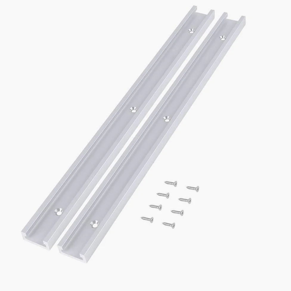 2 piezas T Track Mitre Track Jig Fixture Ranura y 2 piezas Juego de abrazaderas de sujeción rápida de metal