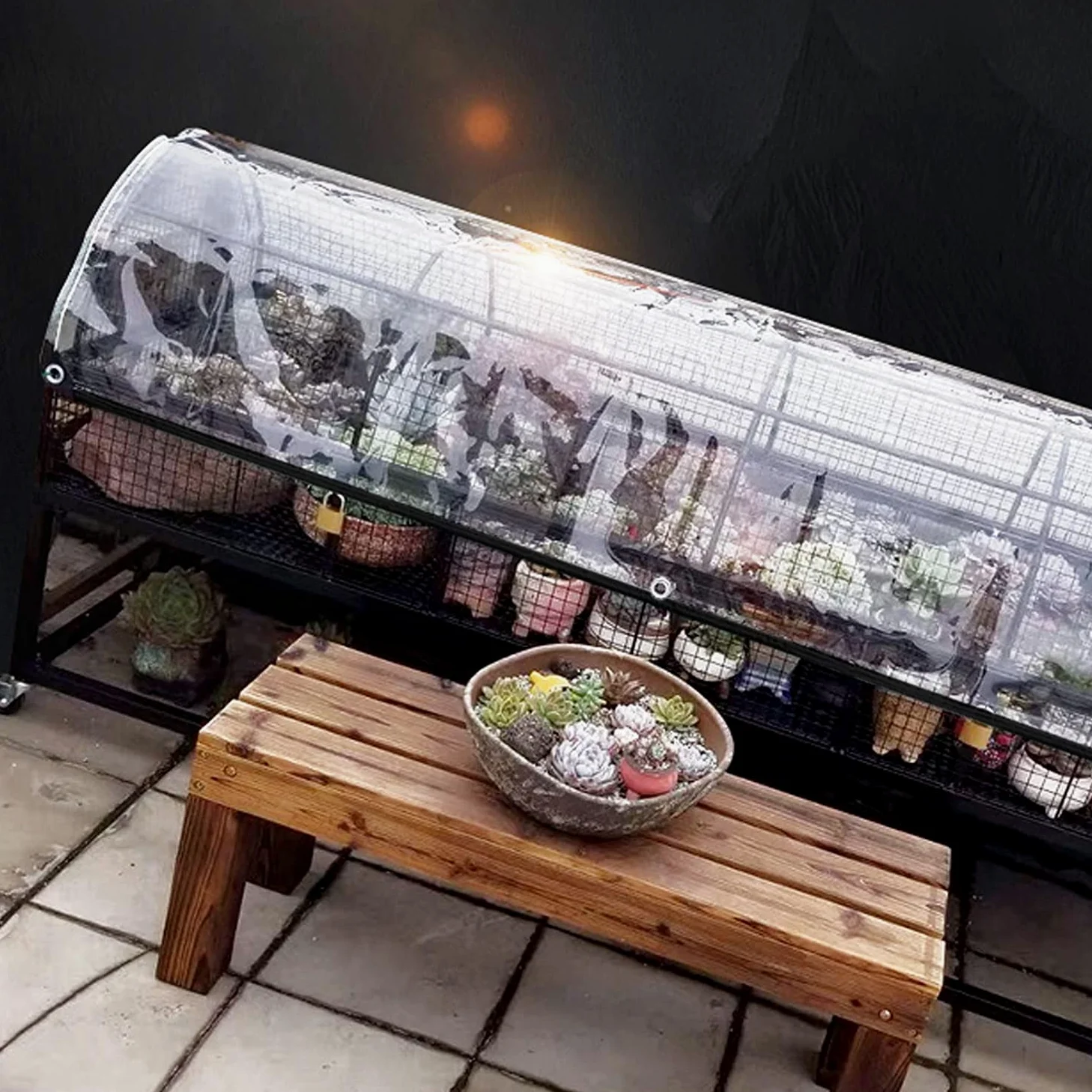 Lonas Impermeables Transparente Exterior con Ojales 2 x 3 m Lona Impermeable Transparente Adecuado para Plantas Invernadero Jardines Camiones Cenadores