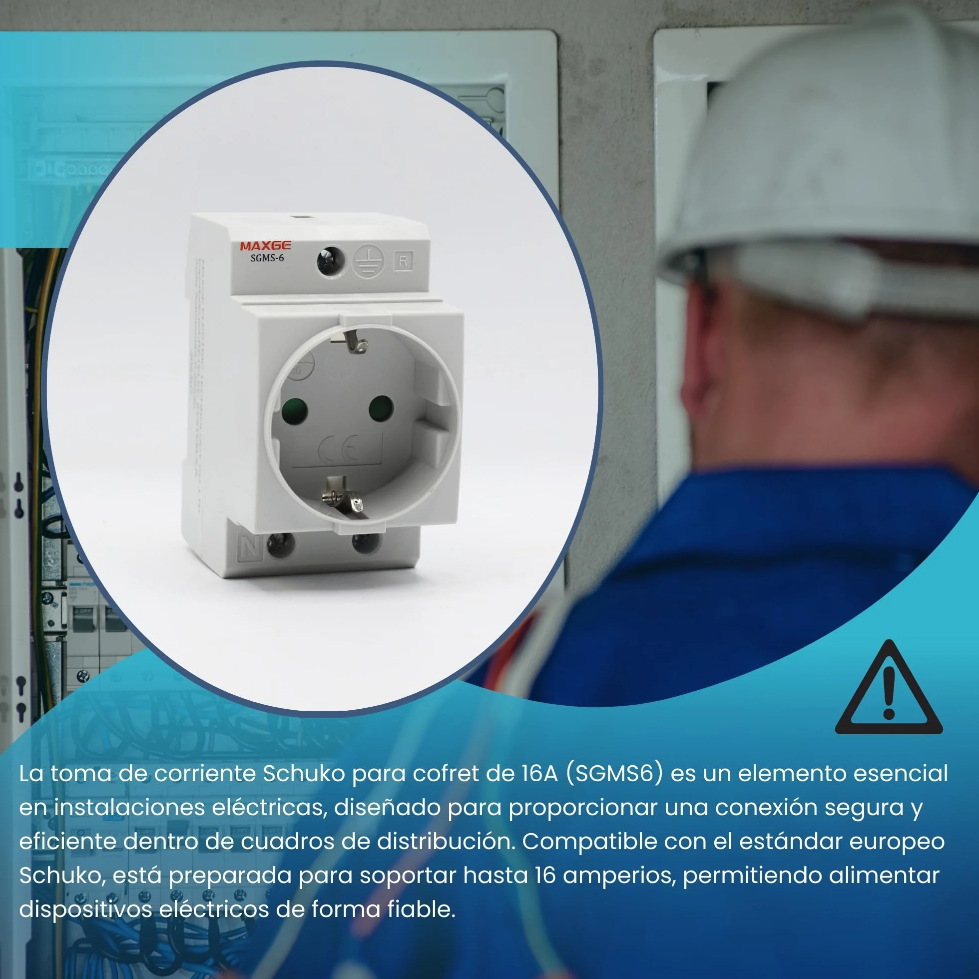 TECHZOCO Enchufe Modular Schuko 250V 16A 2 Polos+E EN/IEC60884-1