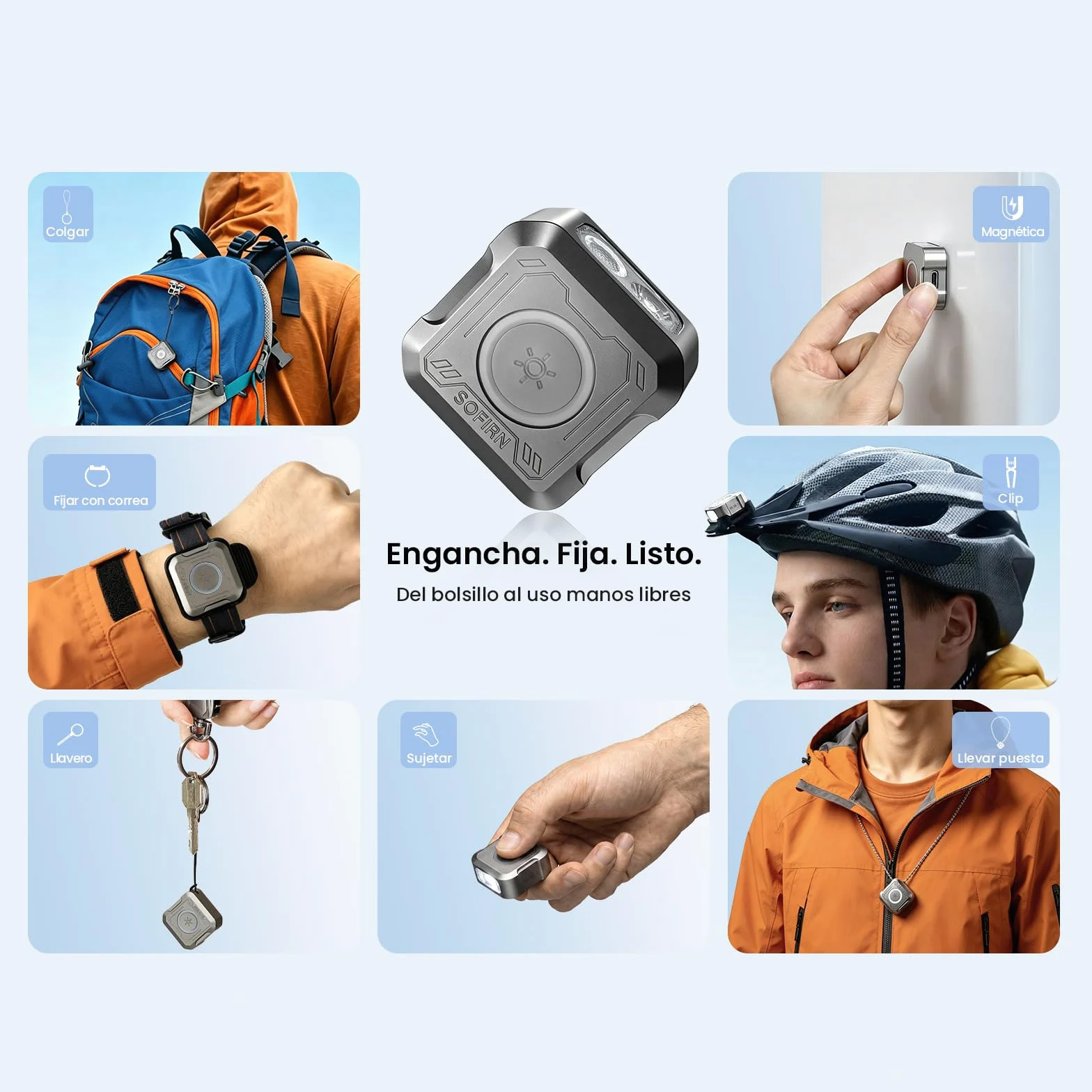 Sofirn SE1 Mini Linterna Llavero, Linterna EDC de 302 Lúmenes con Luz UV, Anillo RGB, Imán y USB-C, Recargable, Cuerpo Metálico CNC para Uso Diario, Emergencias, Camping y Exterior