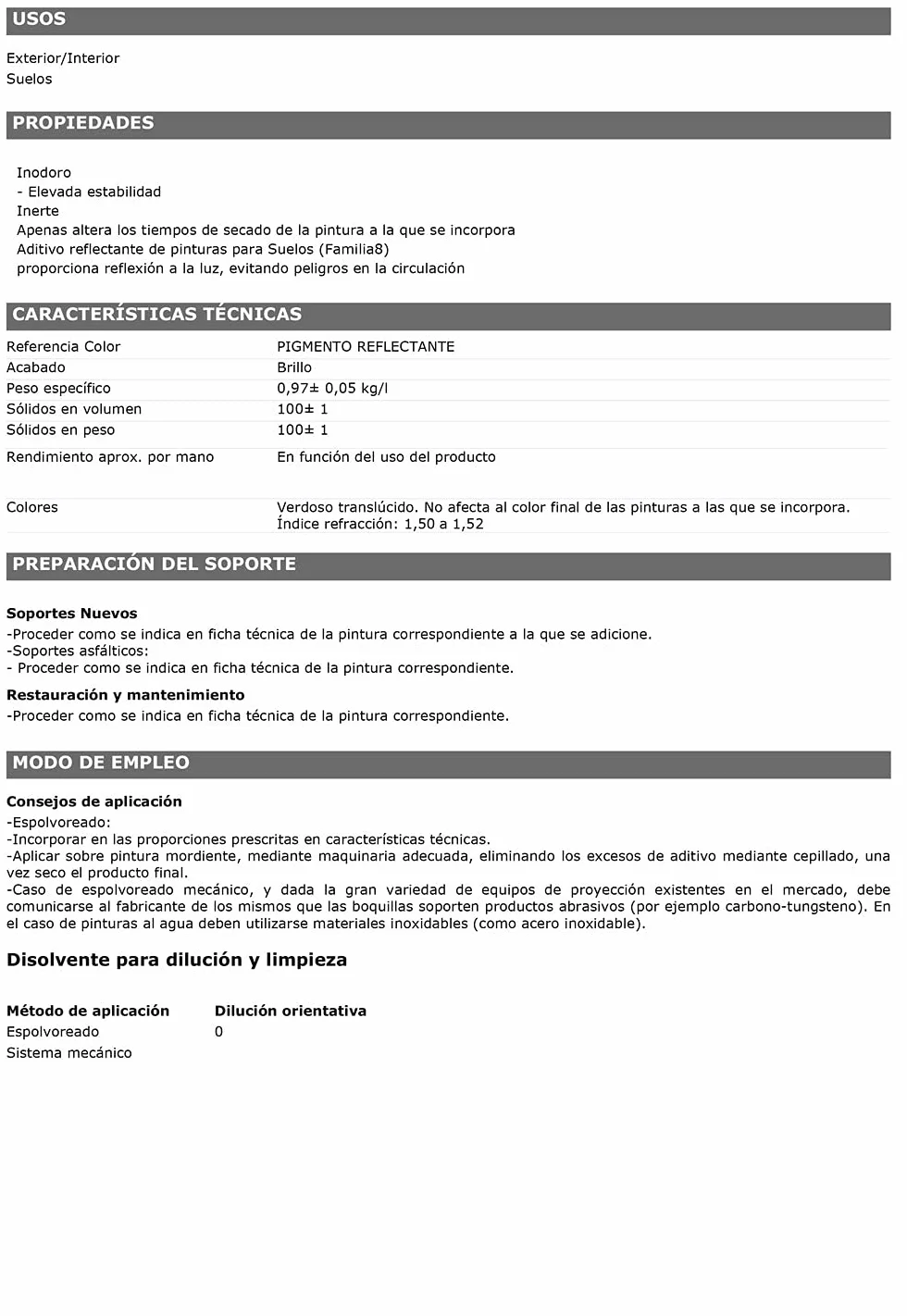 Aditivo para Pinturas de Suelo, Señalización, Deportivas. Pigmento Reflectante (1kg)