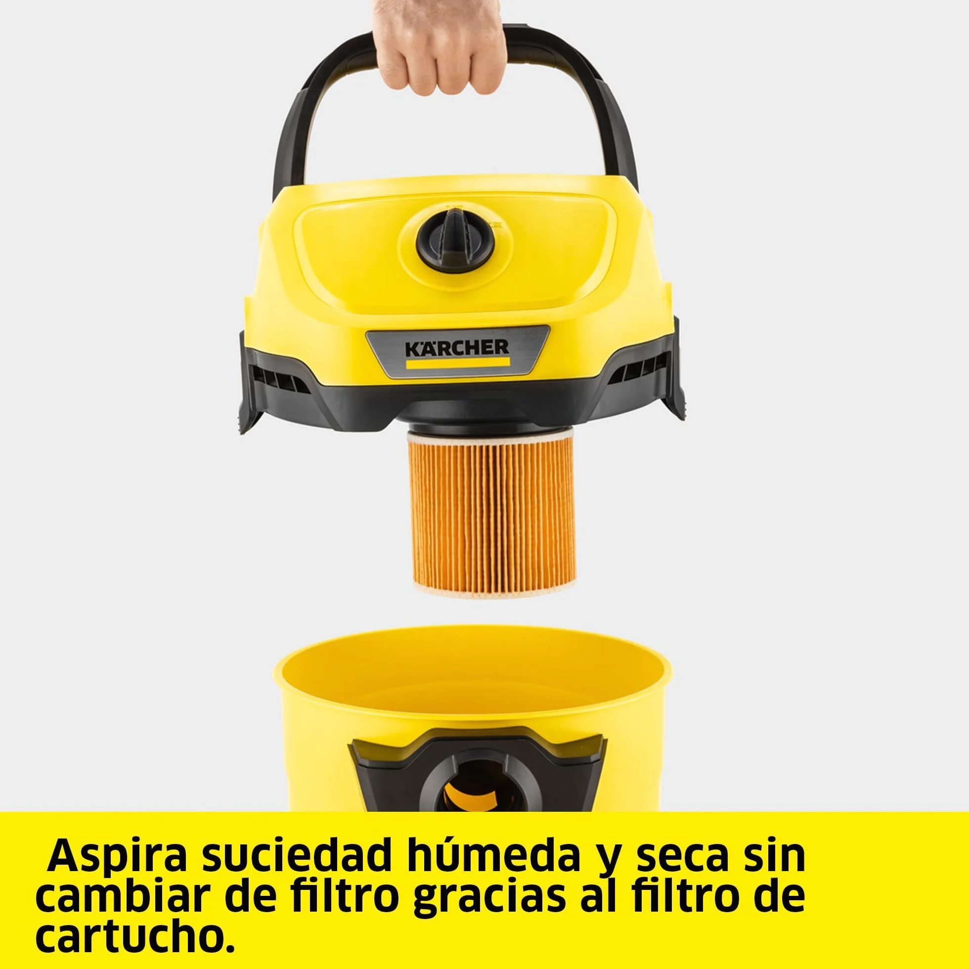 KÄRCHER Aspirador en Seco y Húmedo WD 3 V 17/4/20 1000 W Depósito 17 l Manguera 2 m Cable 4 m
