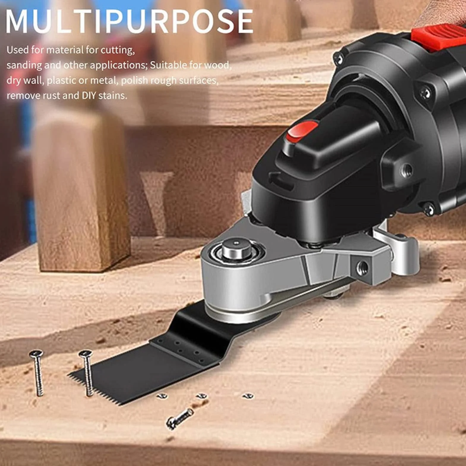 Piezas de Amoladora Angular Adaptador de Herramienta Oscilante Multifuncional de Acero de Tungsteno para Cortar Pulido, Adecuado para Madera, Plástico, Metal, Diseño de Conexión