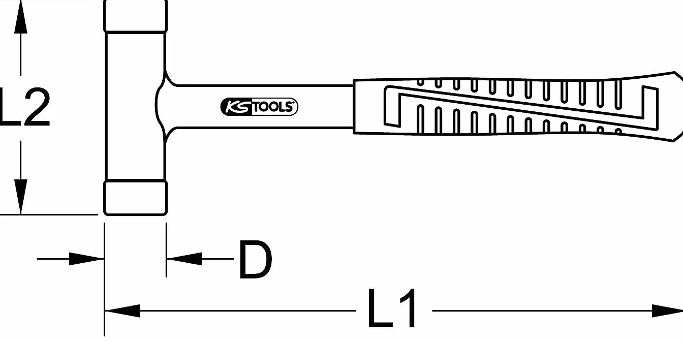 KS Tools 140.5271 - Martillo suave, sin contragolpe, peso de la cabeza 480 g (tamaño: 290 mm)