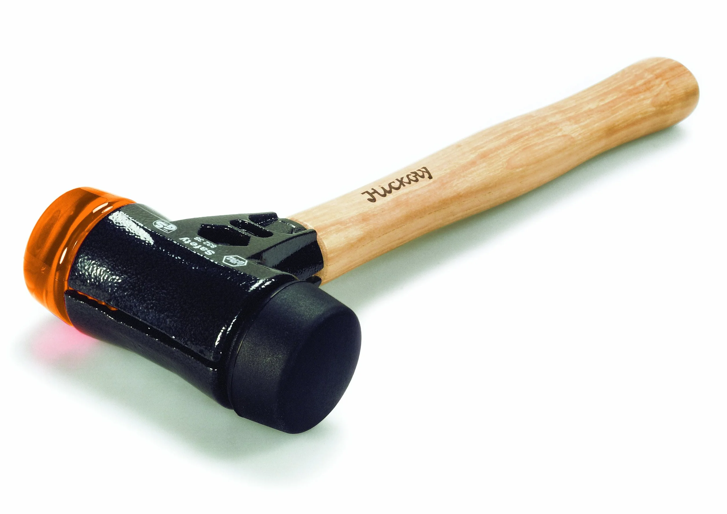 Wiha Martillo de cara blanda Safety semiduro/semiduro con mango de madera Hickory, cabezal redondo 40, 325 mm (26641)