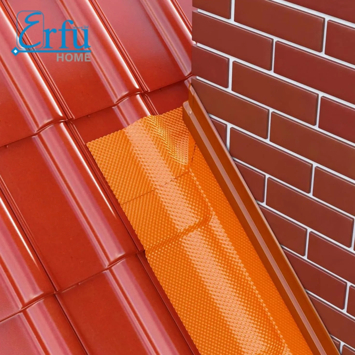 Banda de Sellado de Tejado Butilo Aluminio 3D Naranja – Autoadhesiva, Resistente UV, Chimeneas Rojo