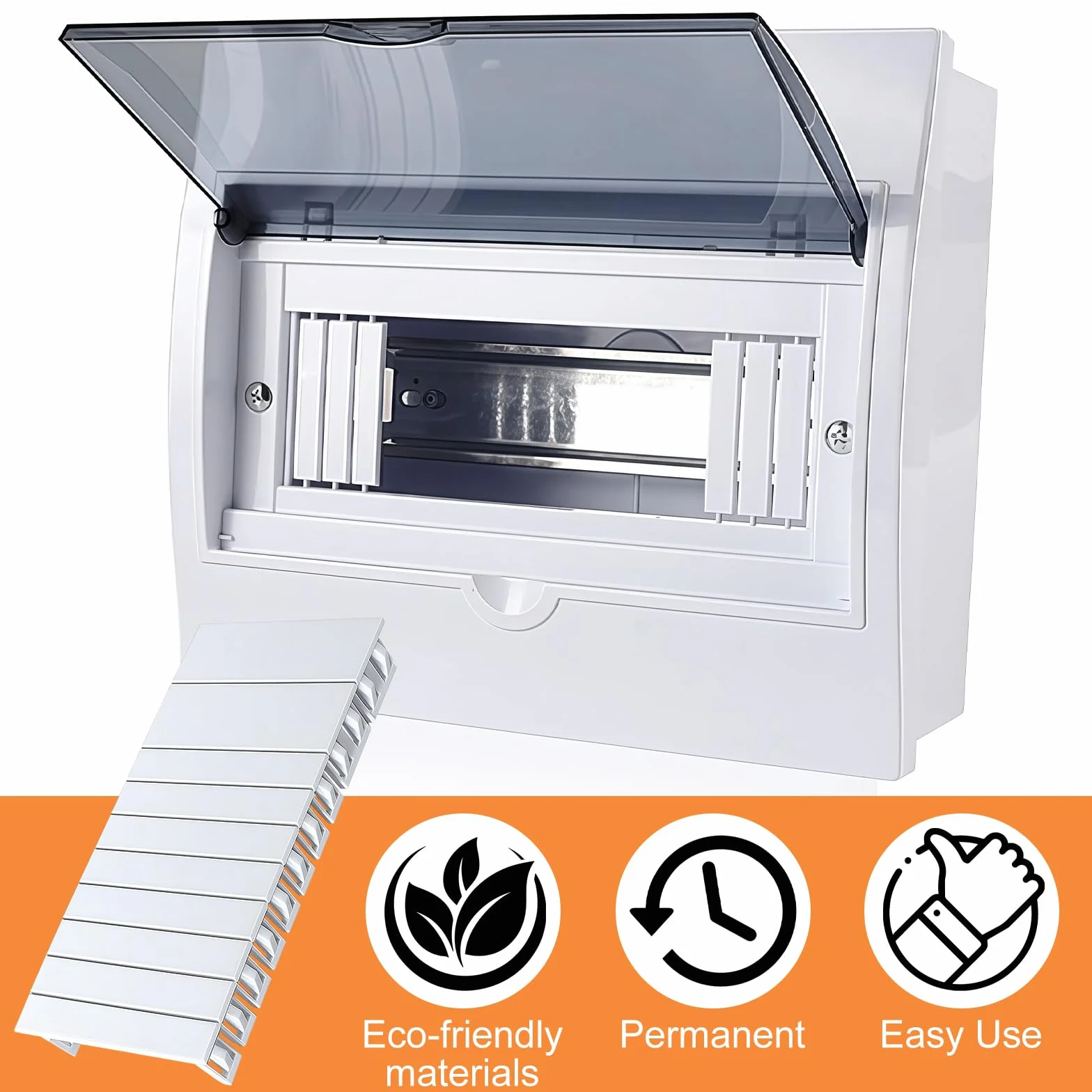 12 Piezas Tapa Cuadro Electrico 11 cm X 5,2 cm, Tapas Ciegas Cuadros Electricos Compatibles con Placas de Cubierta de Seguridad F-Tronic, Hager Y Hensel, Extraíbles y Combinables