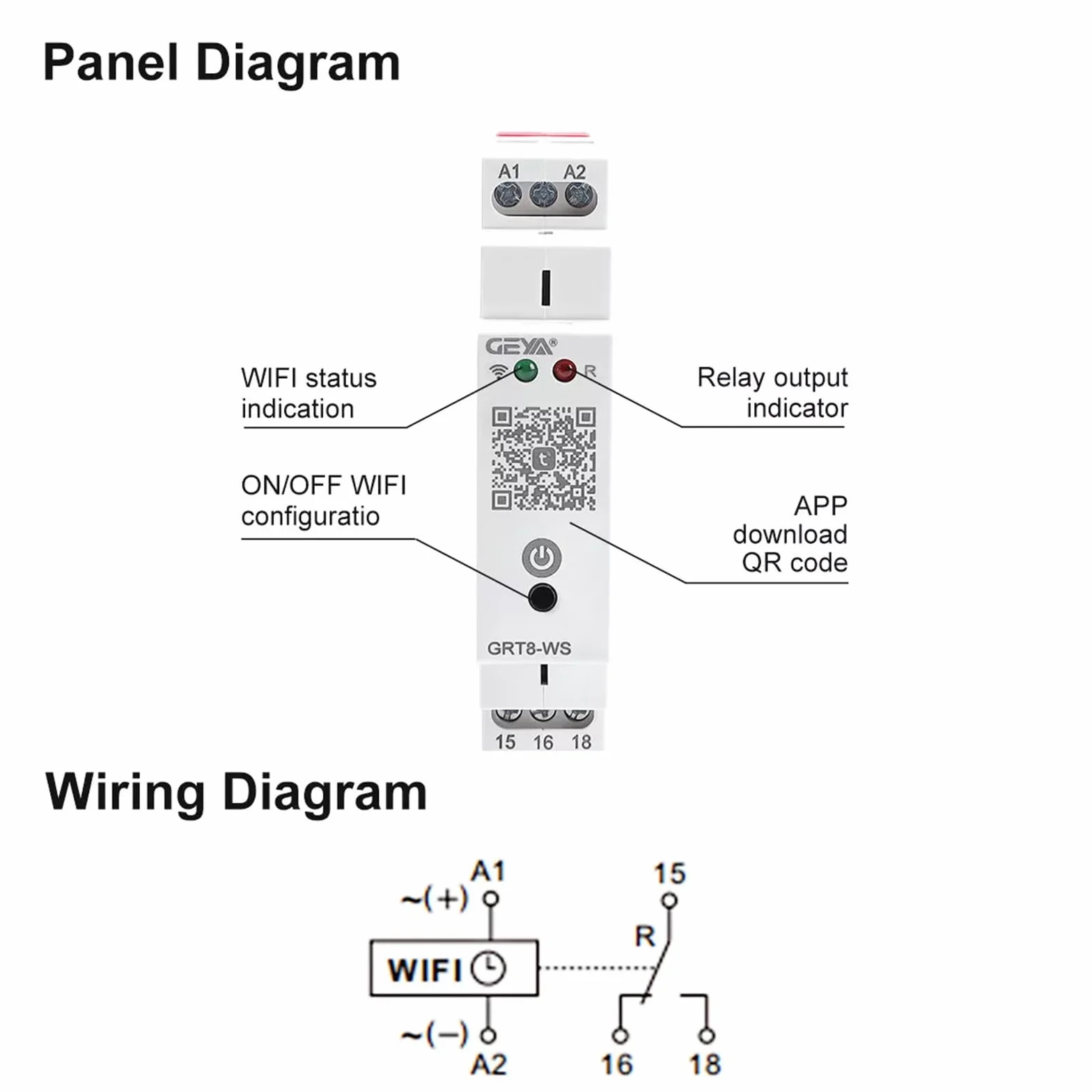 GEYA Relé de control de tiempo WiFi TUYA Interruptor de tiempo WiFi Interruptor de control remoto para el hogar inteligente 16A AC/DC110-240V