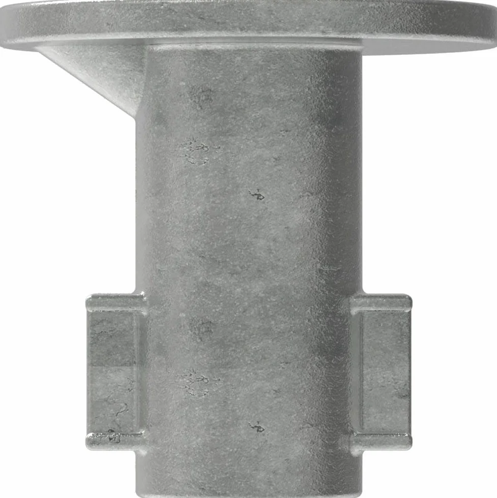Fenau | Vaina de anclaje al suelo, Ø 33,7 mm, empalme para suelo, de fundición maleable, galvanizada en caliente, incl. tornillos